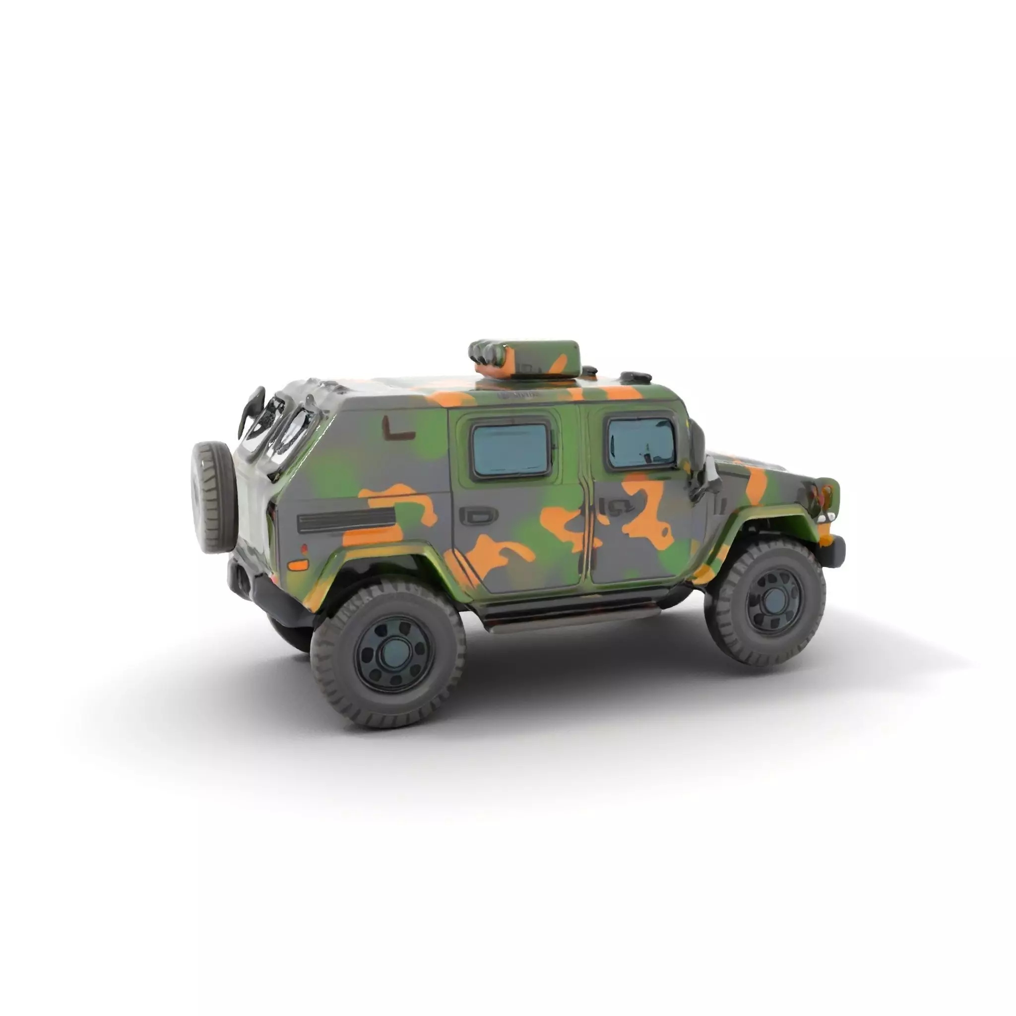 Camo Armored Vehicle model pack Low-poly 3D model_0