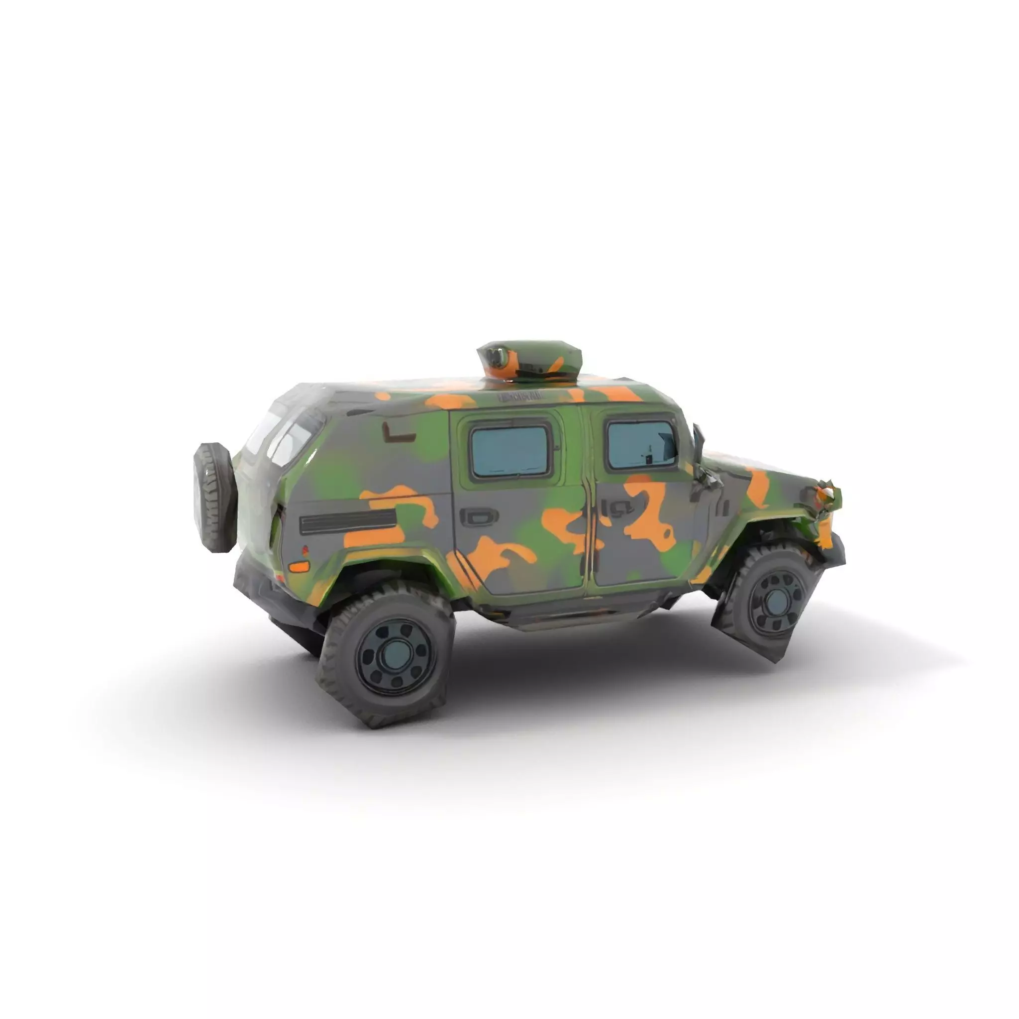 Camo Armored Vehicle model pack Low-poly 3D model_15
