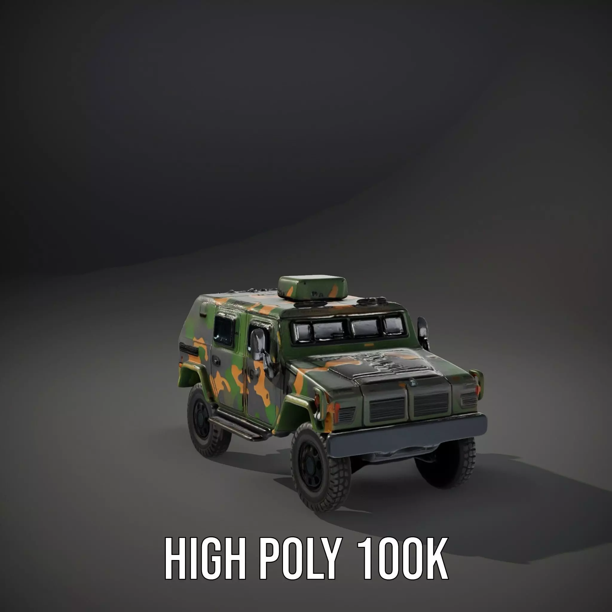 Camo Armored Vehicle model pack Low-poly 3D model_11