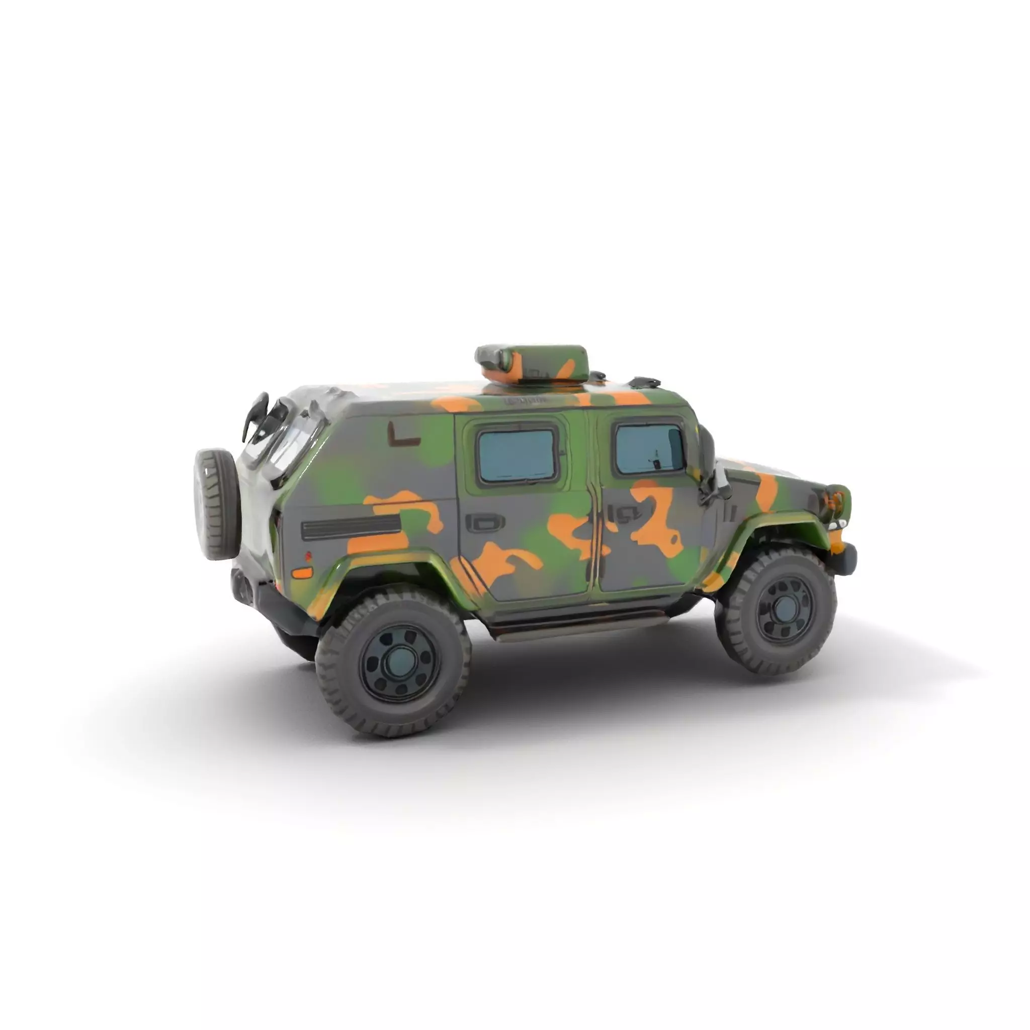 Camo Armored Vehicle model pack Low-poly 3D model_19