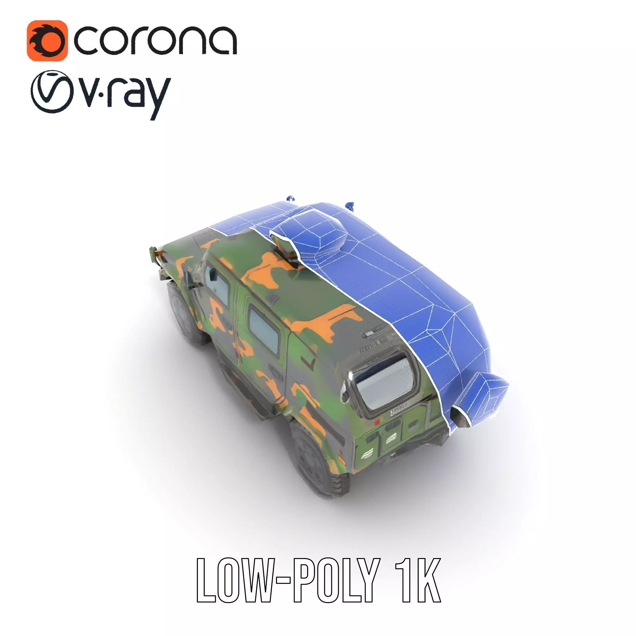 Camo Armored Vehicle model pack Low-poly 3D model_28