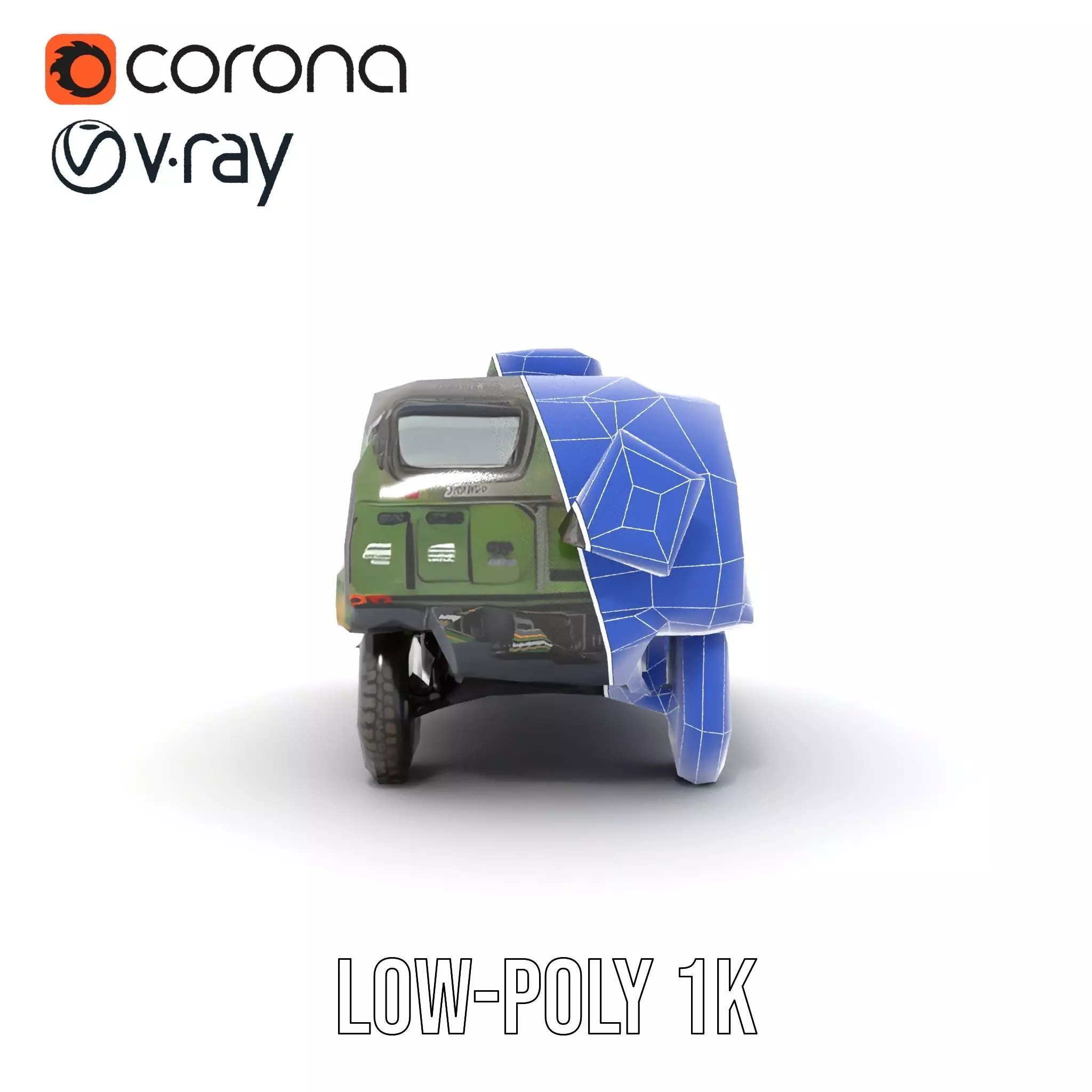 Camo Armored Vehicle model pack Low-poly 3D model_25