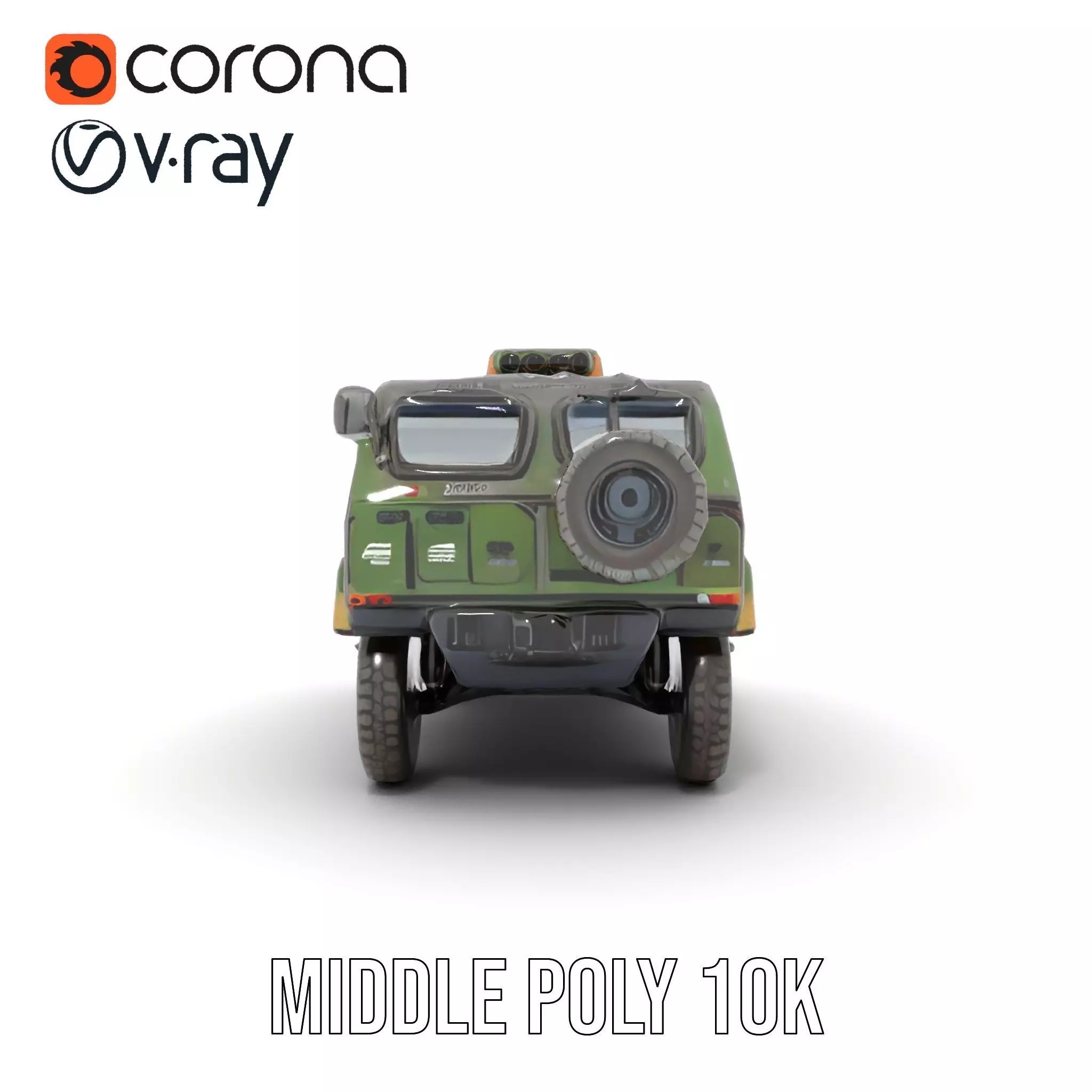 Camo Armored Vehicle model pack Low-poly 3D model_12