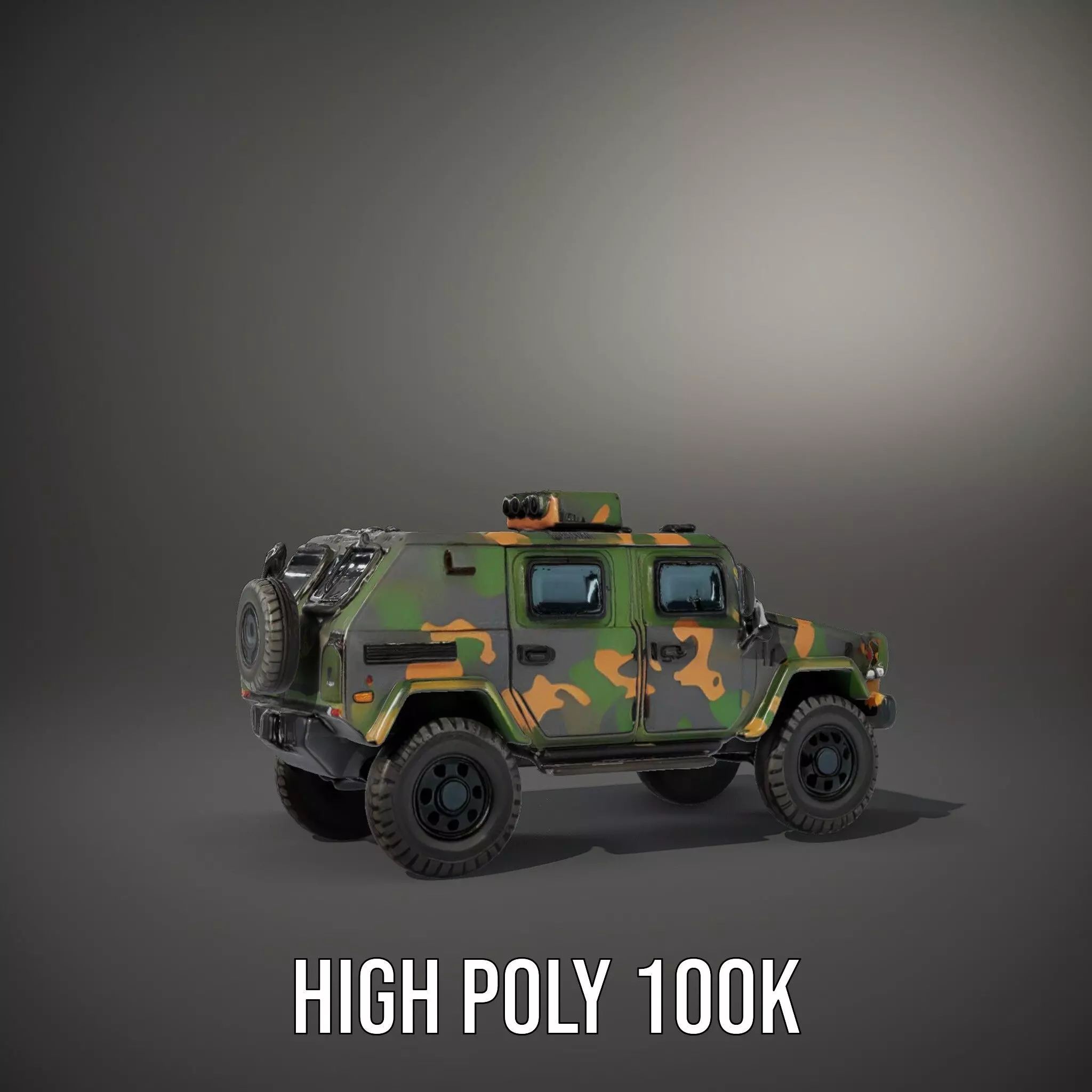 Camo Armored Vehicle model pack Low-poly 3D model_9