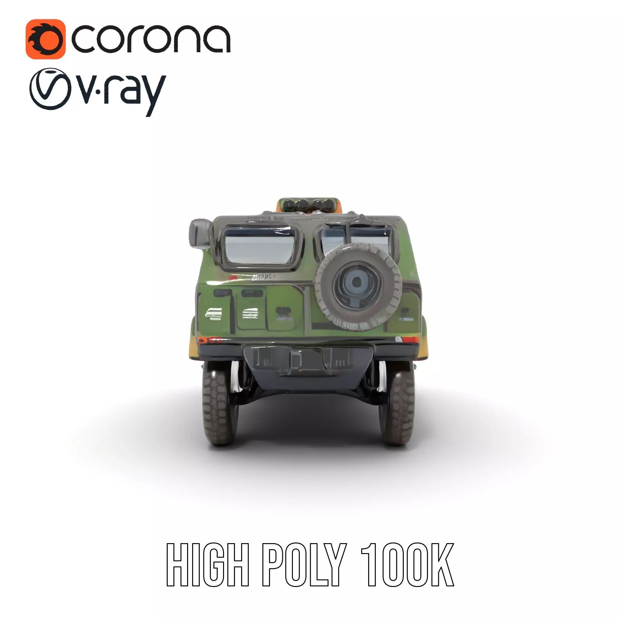 Camo Armored Vehicle model pack Low-poly 3D model_18