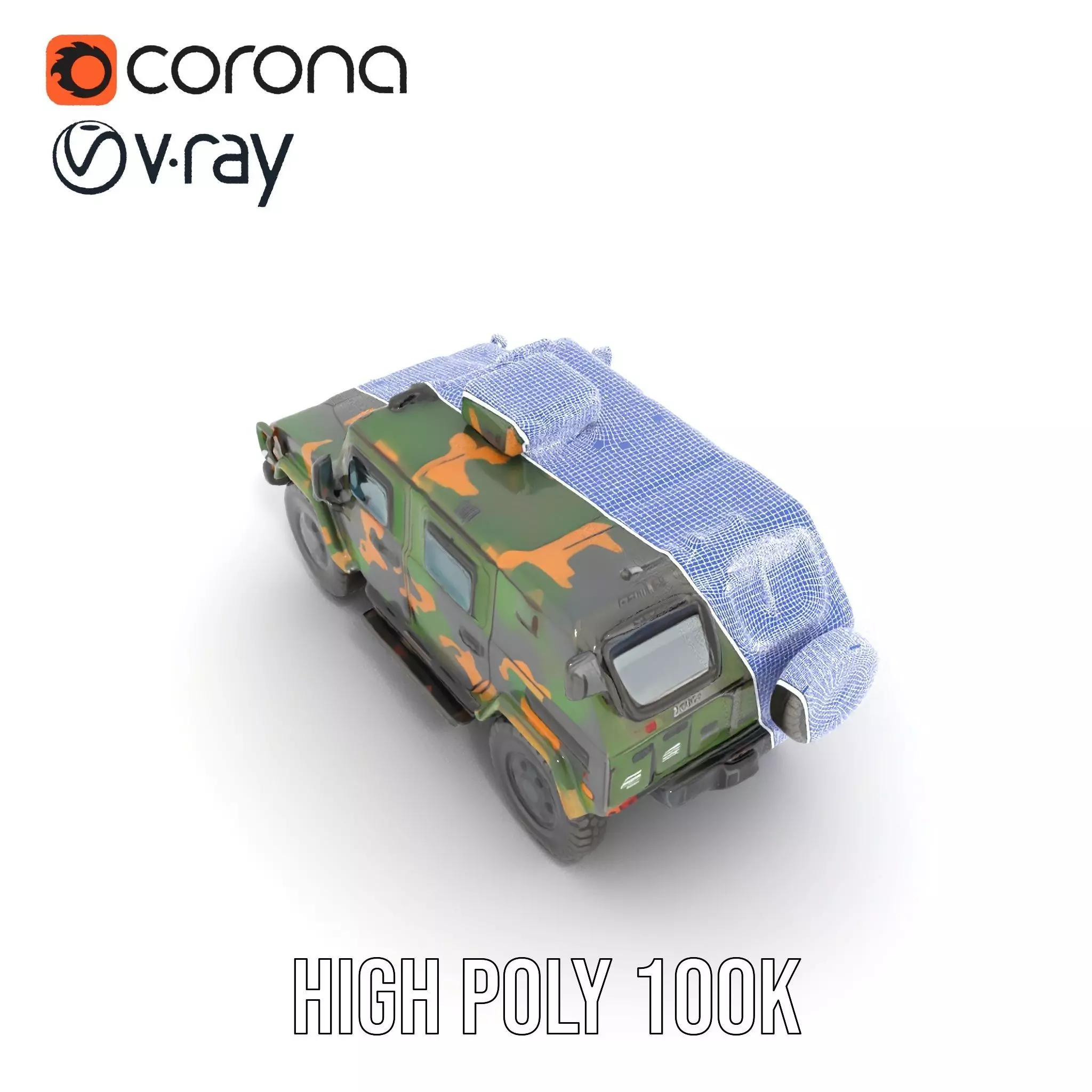 Camo Armored Vehicle model pack Low-poly 3D model_32
