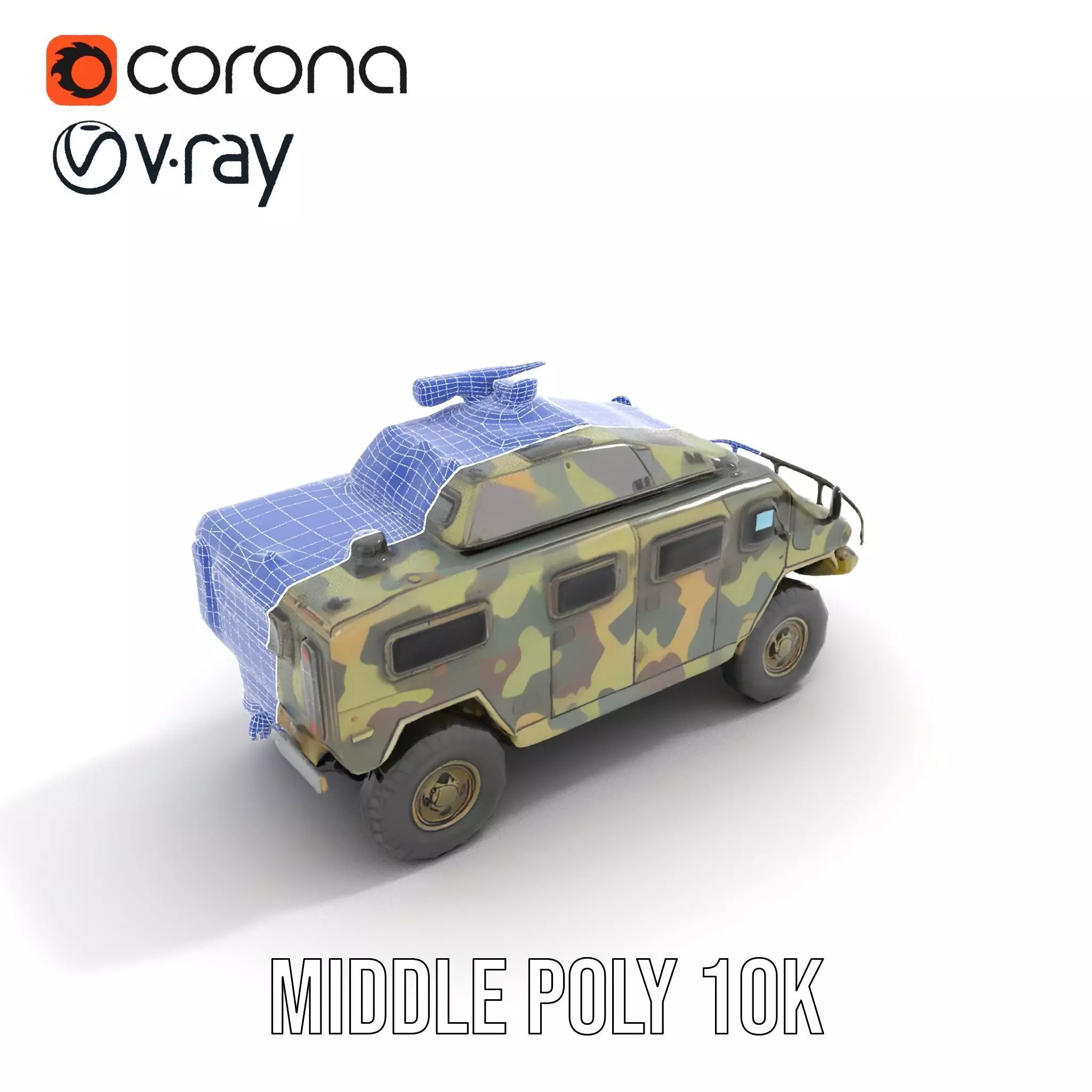 Camouflage Armored Vehicle model pack Low-poly 3D model_27