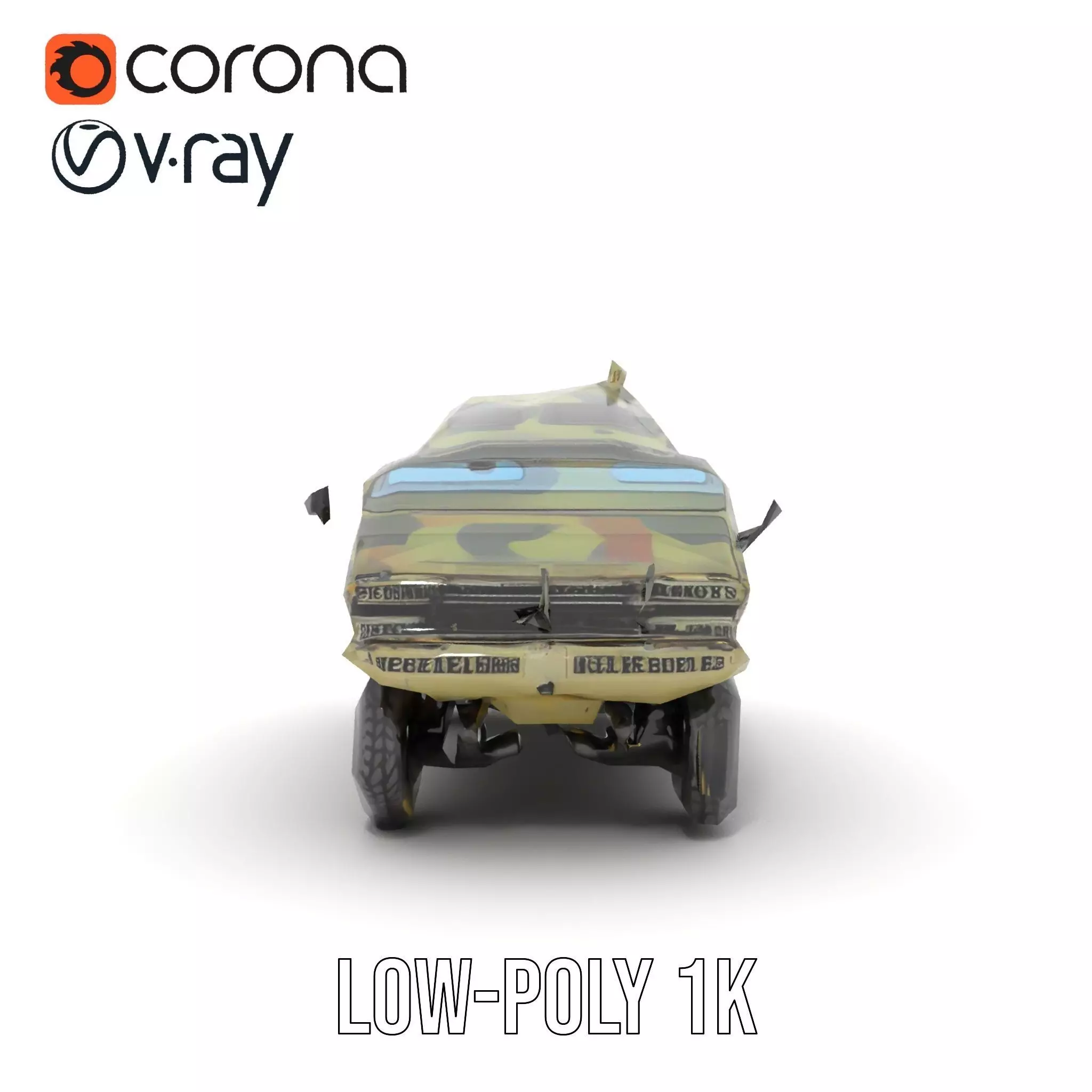 Camouflage Armored Vehicle model pack Low-poly 3D model_20