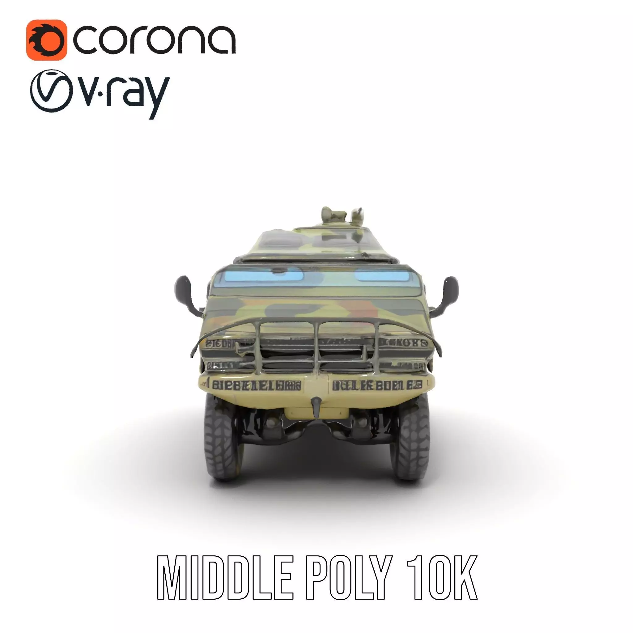 Camouflage Armored Vehicle model pack Low-poly 3D model_14