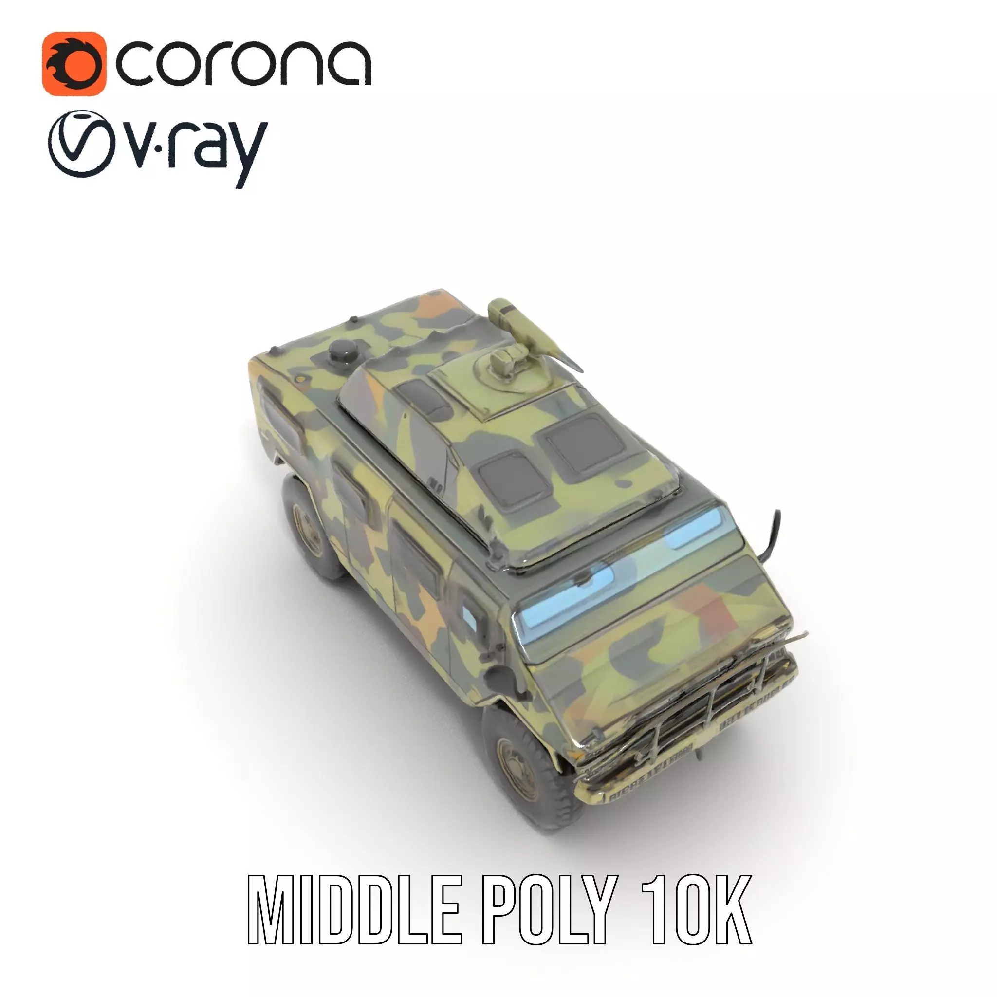 Camouflage Armored Vehicle model pack Low-poly 3D model_19