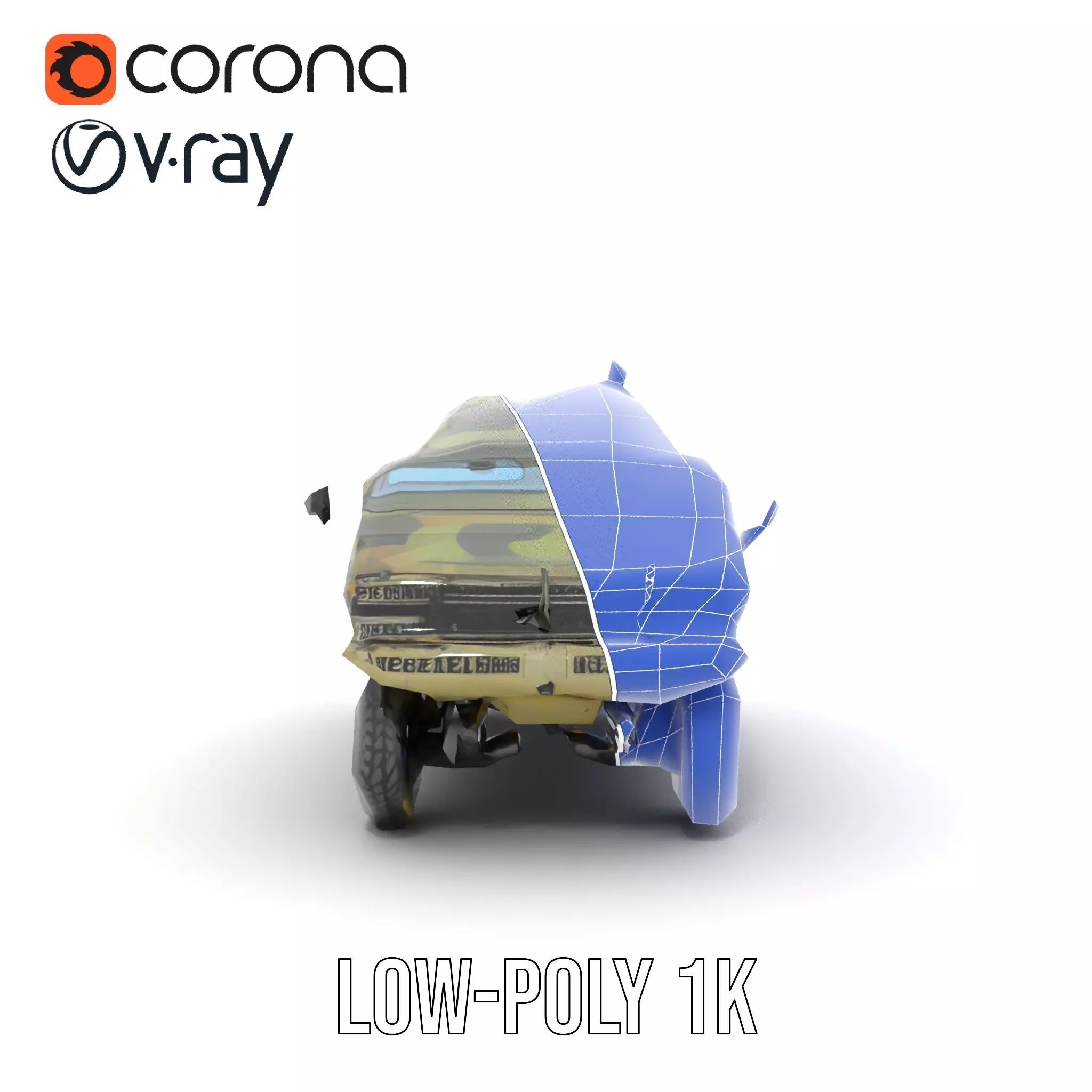 Camouflage Armored Vehicle model pack Low-poly 3D model_26