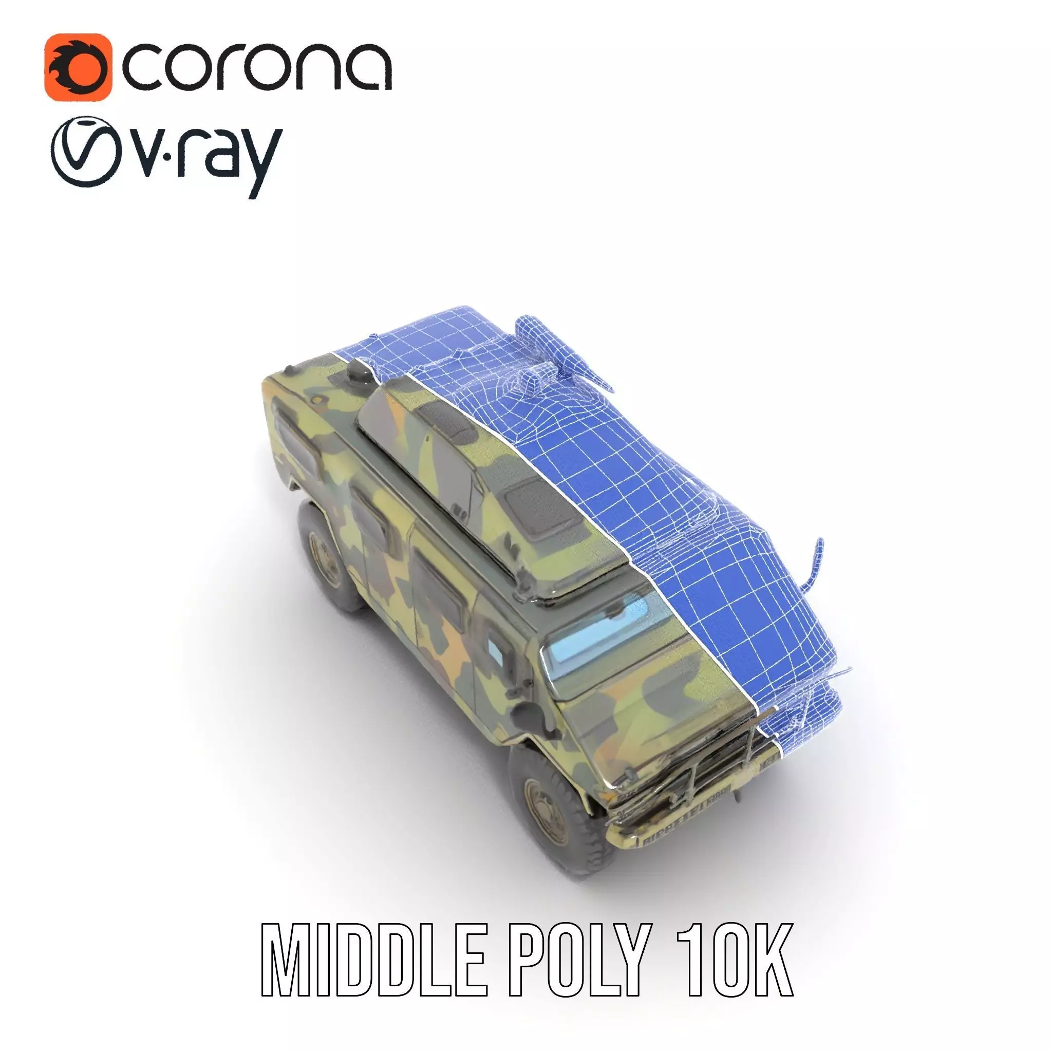 Camouflage Armored Vehicle model pack Low-poly 3D model_12