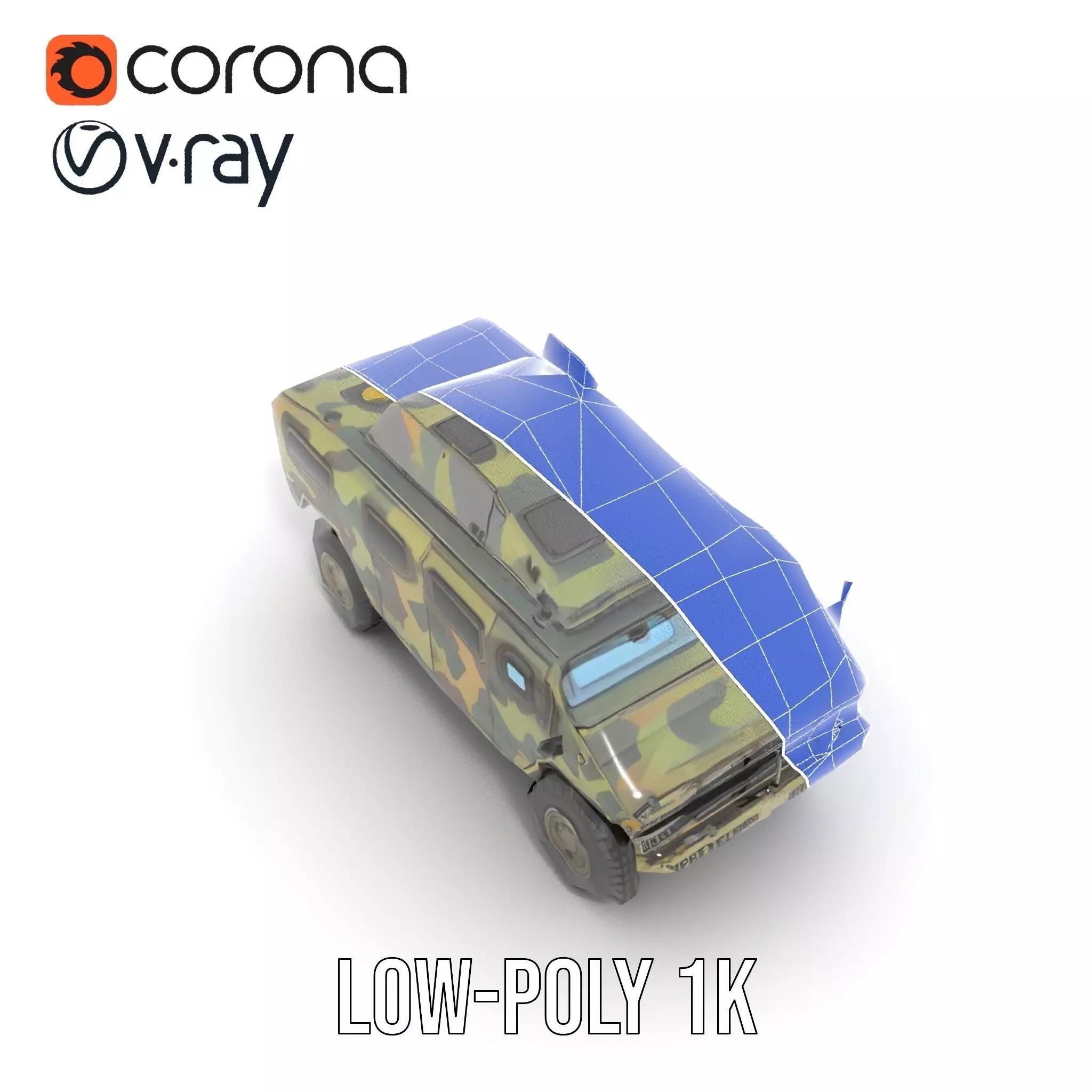 Camouflage Armored Vehicle model pack Low-poly 3D model_31