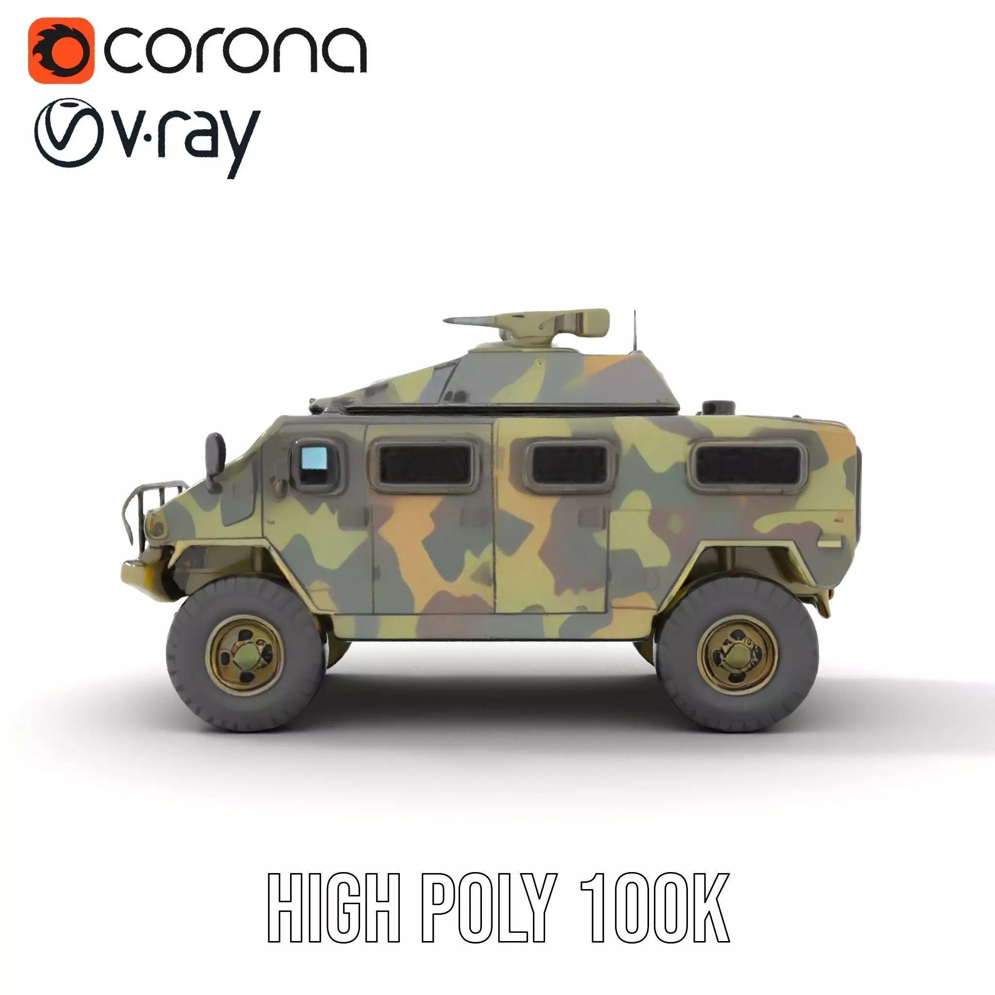 Camouflage Armored Vehicle model pack Low-poly 3D model_21