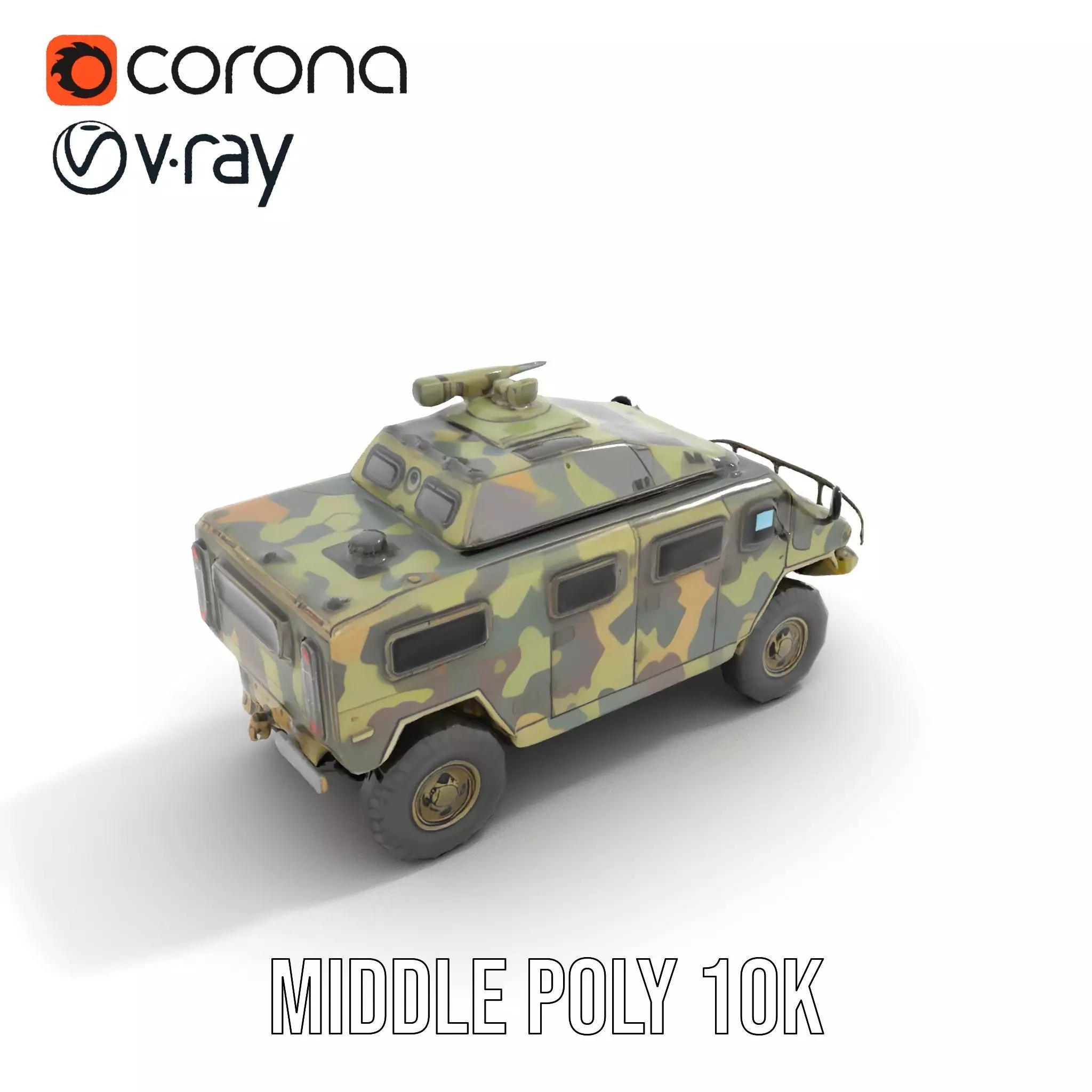 Camouflage Armored Vehicle model pack Low-poly 3D model_6