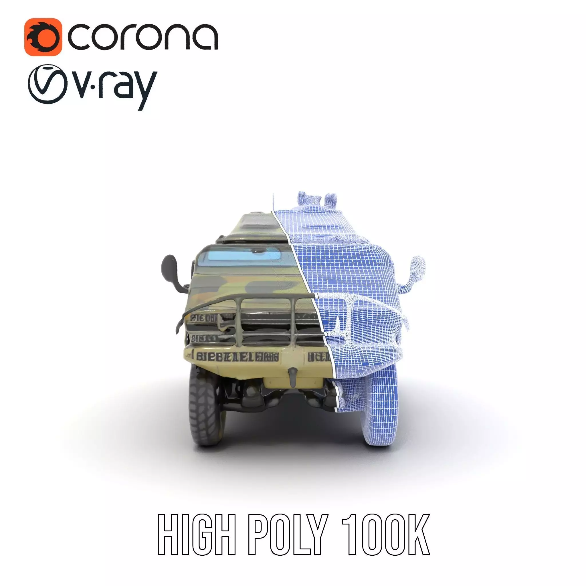 Camouflage Armored Vehicle model pack Low-poly 3D model_35