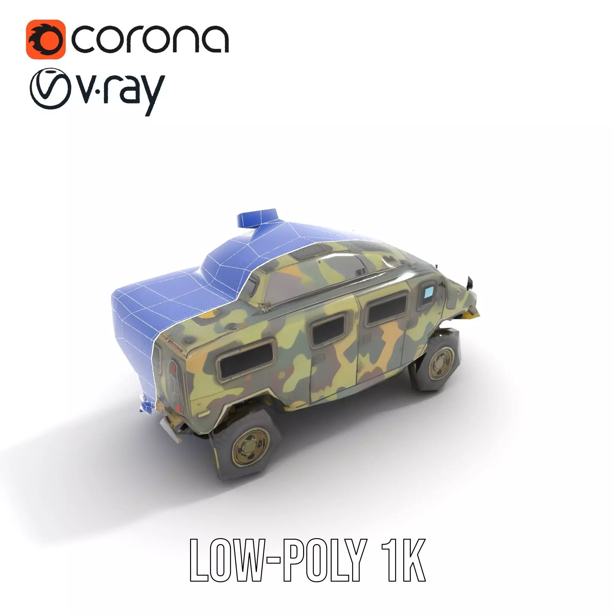 Camouflage Armored Vehicle model pack Low-poly 3D model_23