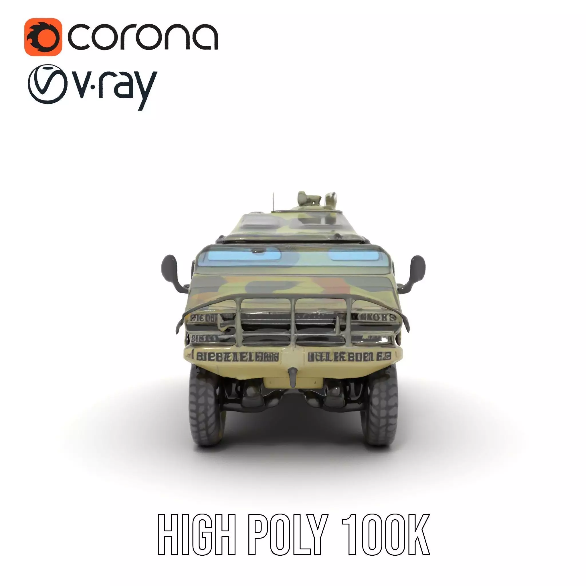 Camouflage Armored Vehicle model pack Low-poly 3D model_24