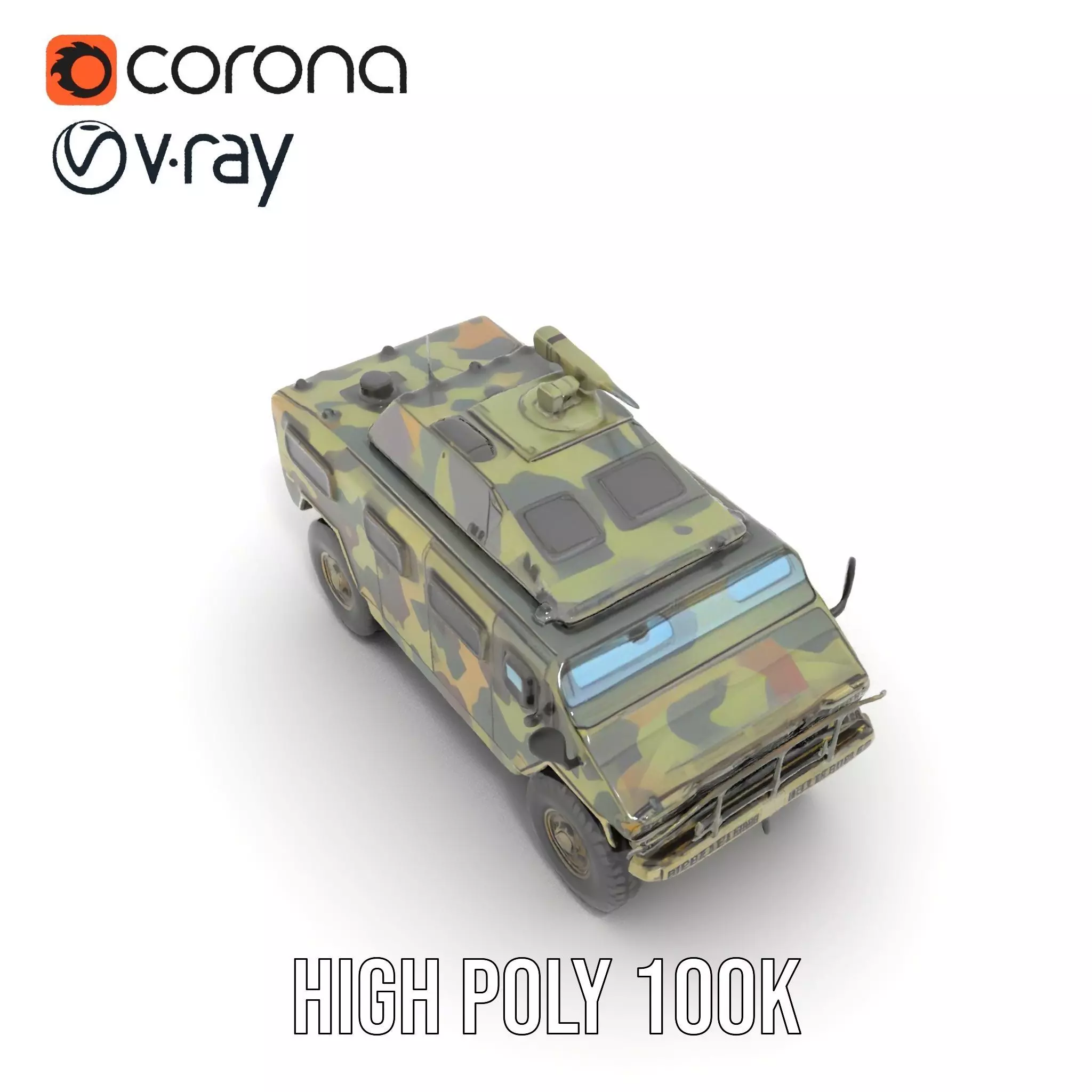 Camouflage Armored Vehicle model pack Low-poly 3D model_29