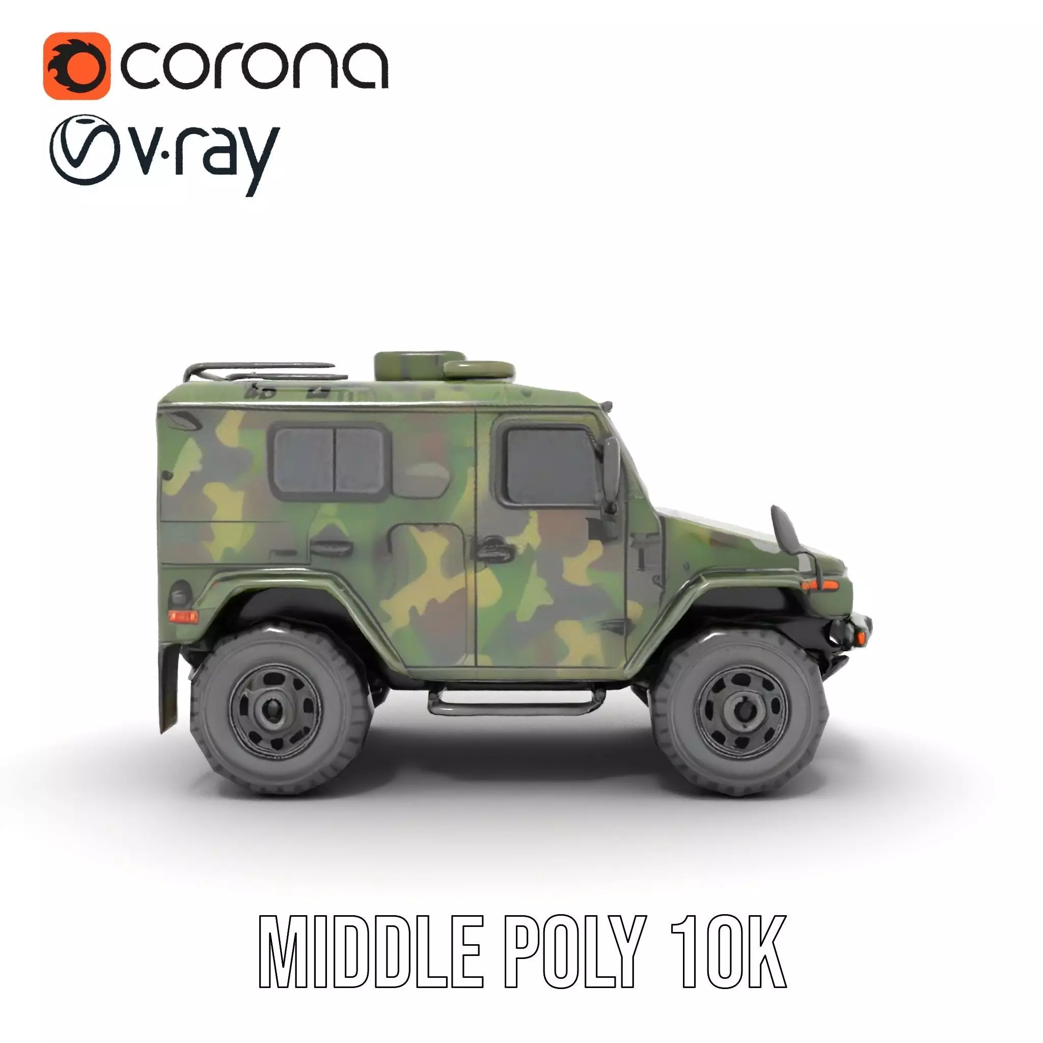 Camouflage Armored Vehicle model pack Low-poly 3D model_19