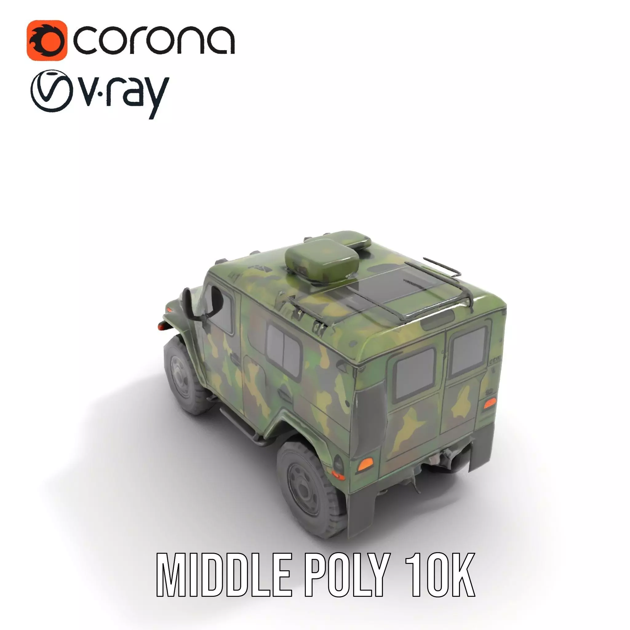 Camouflage Armored Vehicle model pack Low-poly 3D model_7