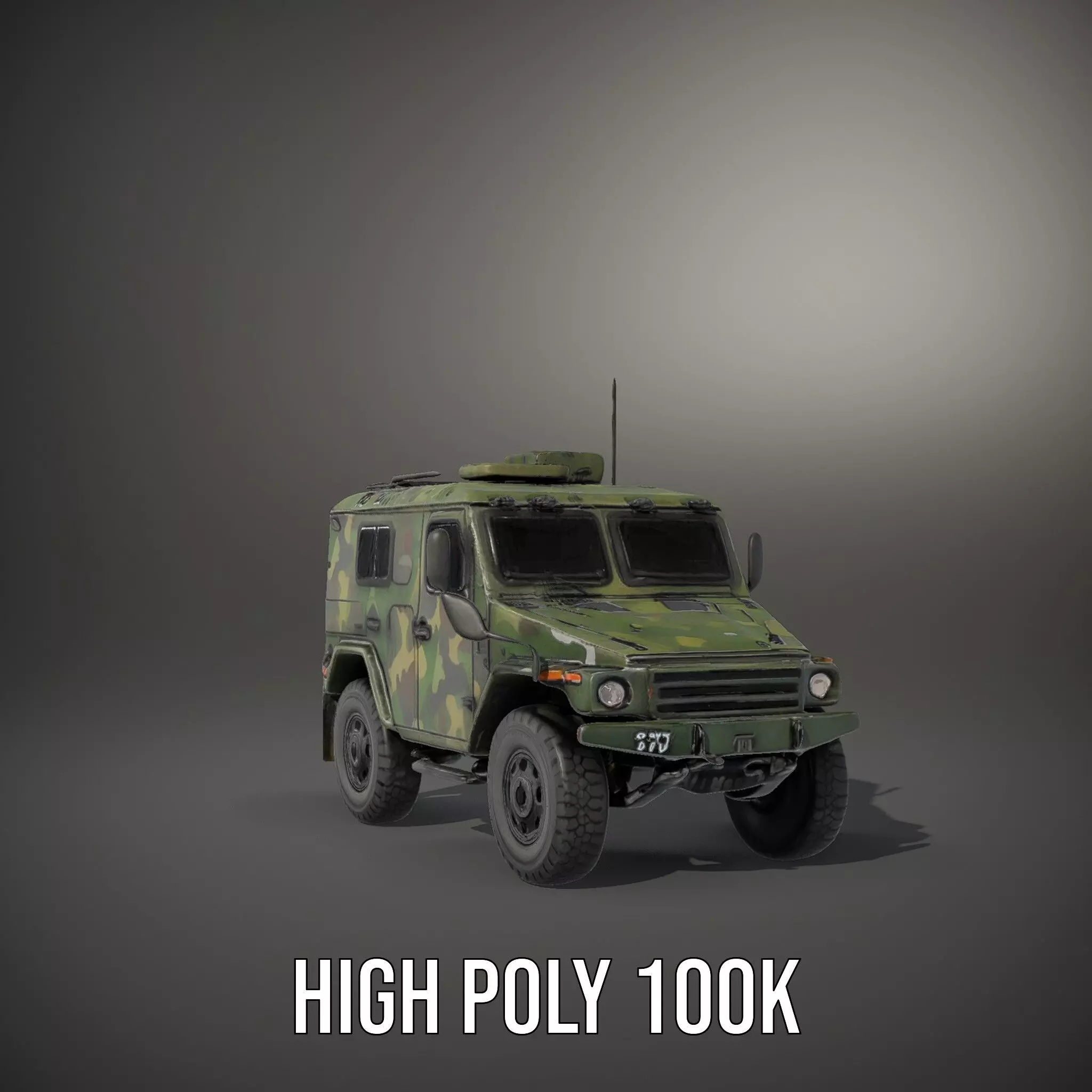 Camouflage Armored Vehicle model pack Low-poly 3D model_9