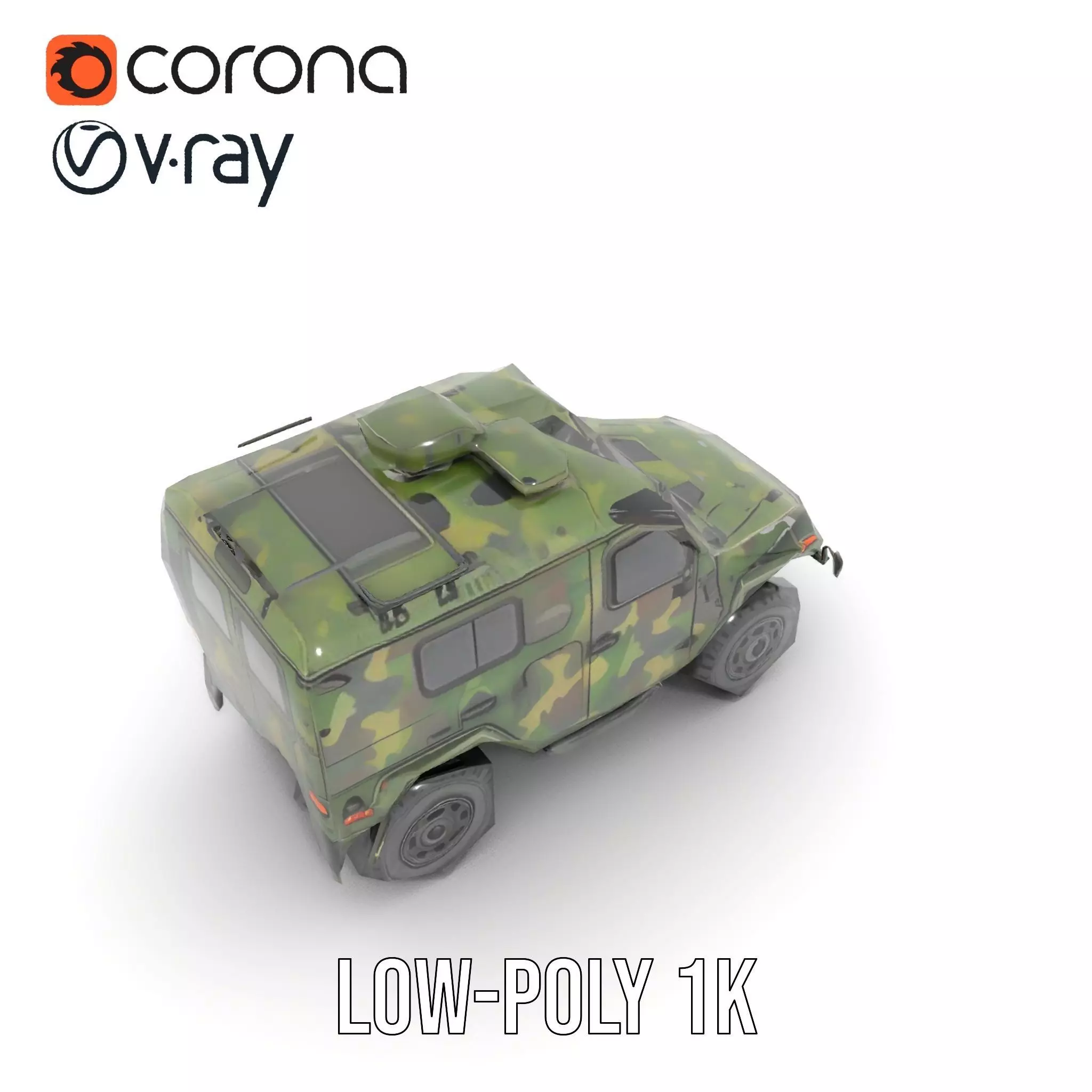 Camouflage Armored Vehicle model pack Low-poly 3D model_15