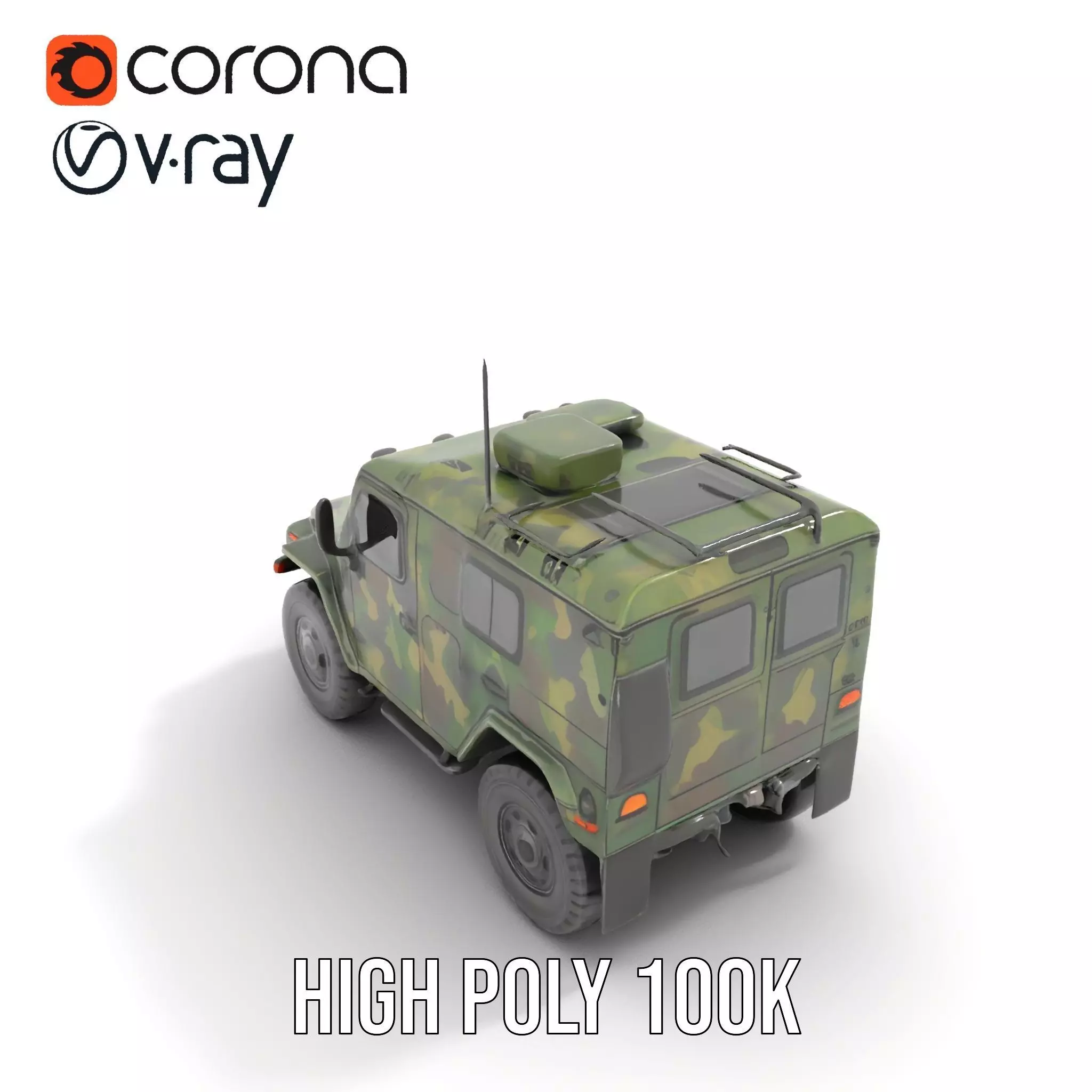 Camouflage Armored Vehicle model pack Low-poly 3D model_18