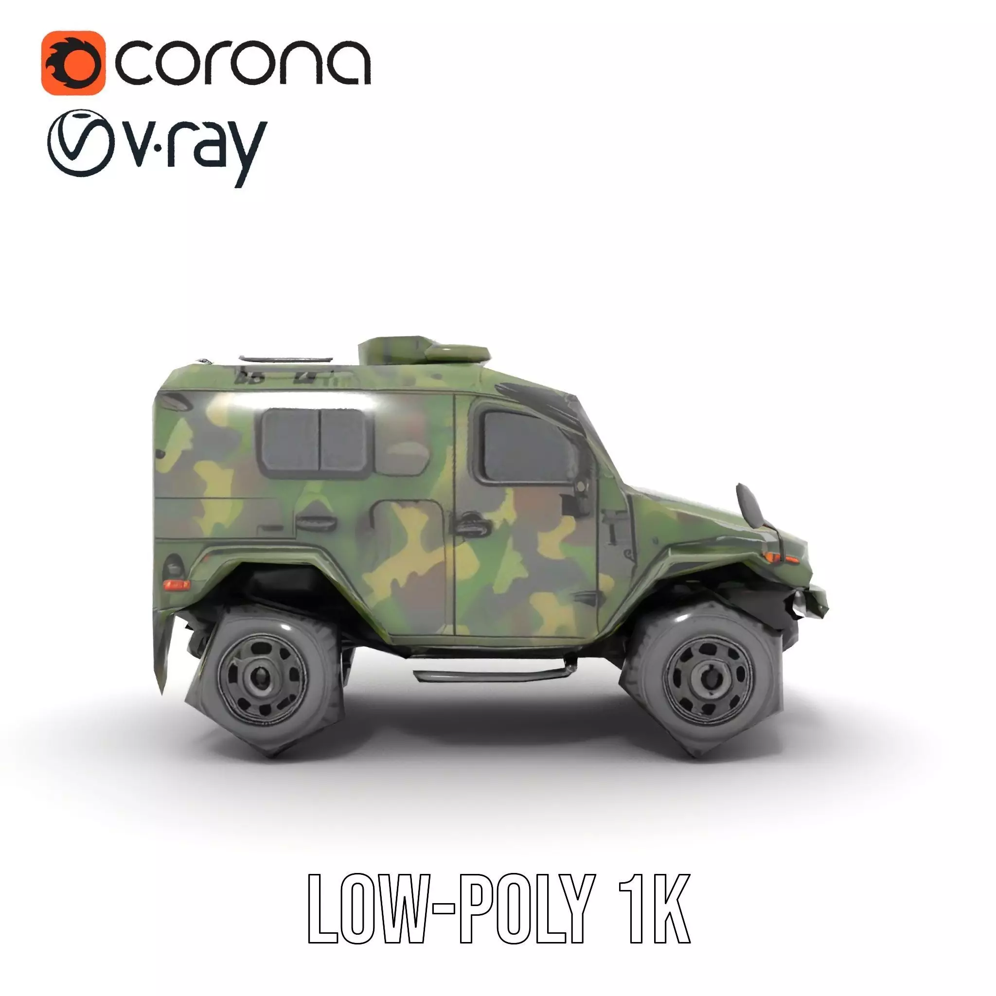 Camouflage Armored Vehicle model pack Low-poly 3D model_23