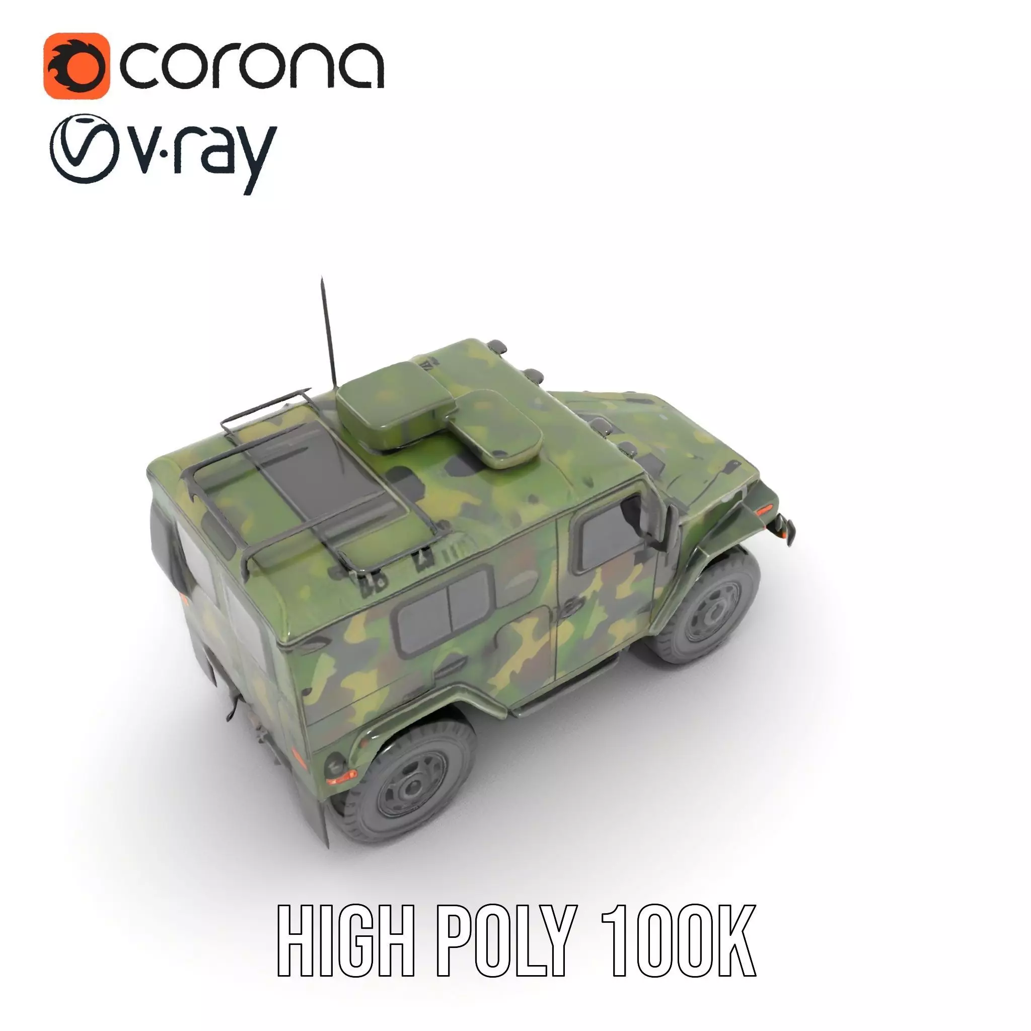 Camouflage Armored Vehicle model pack Low-poly 3D model_21