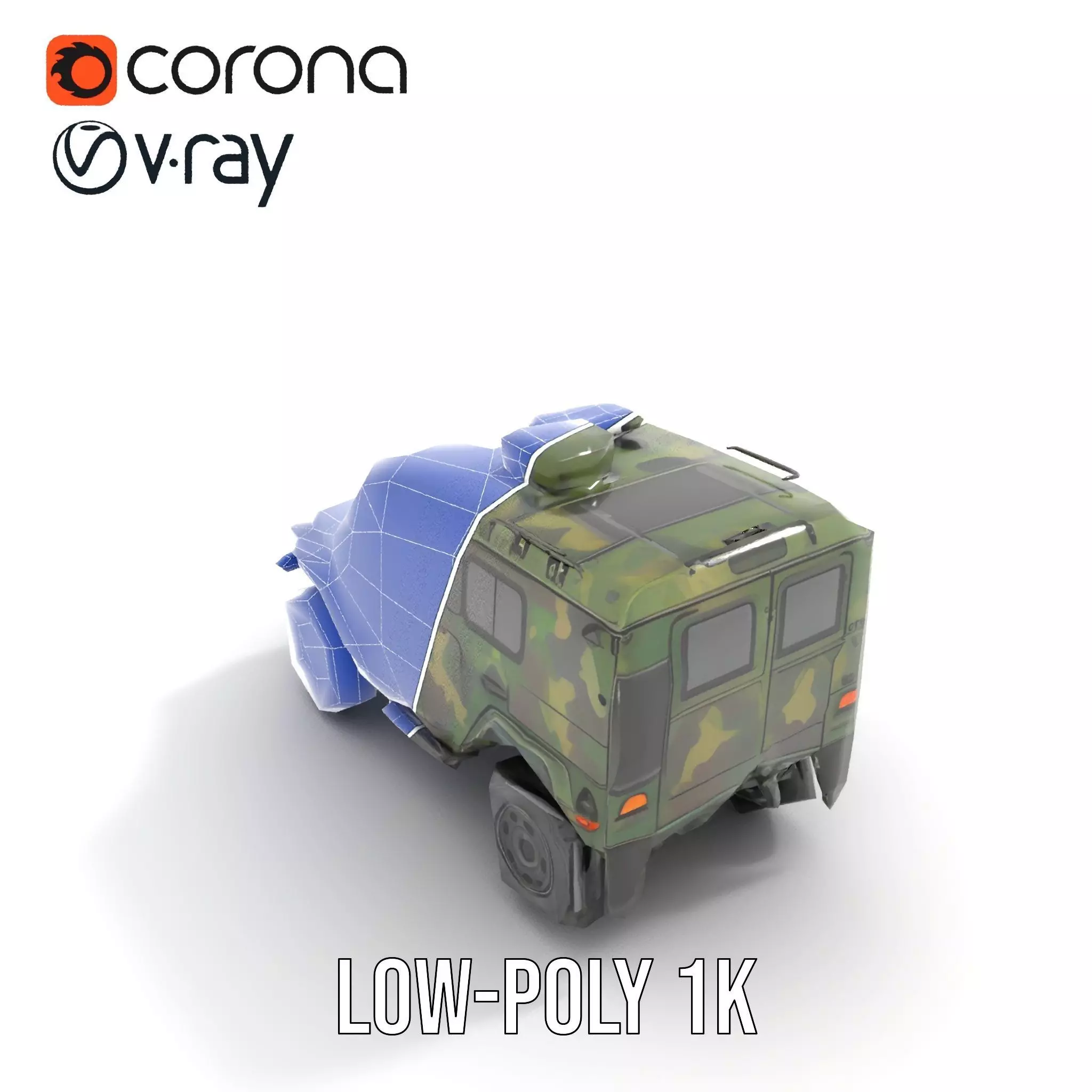 Camouflage Armored Vehicle model pack Low-poly 3D model_13