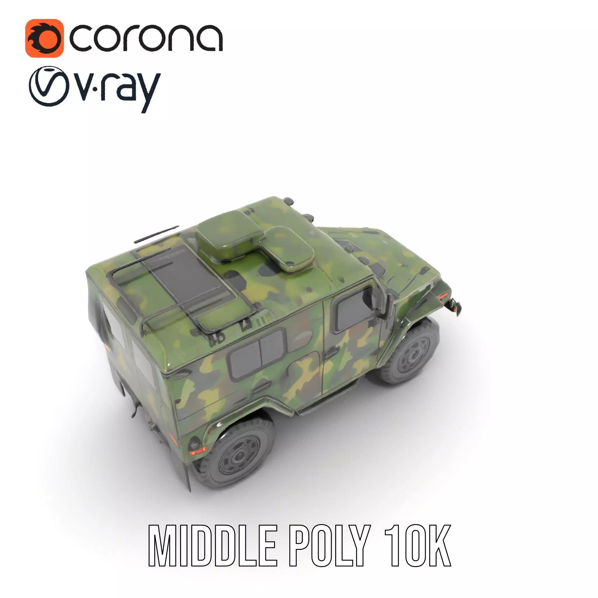 Camouflage Armored Vehicle model pack Low-poly 3D model_12