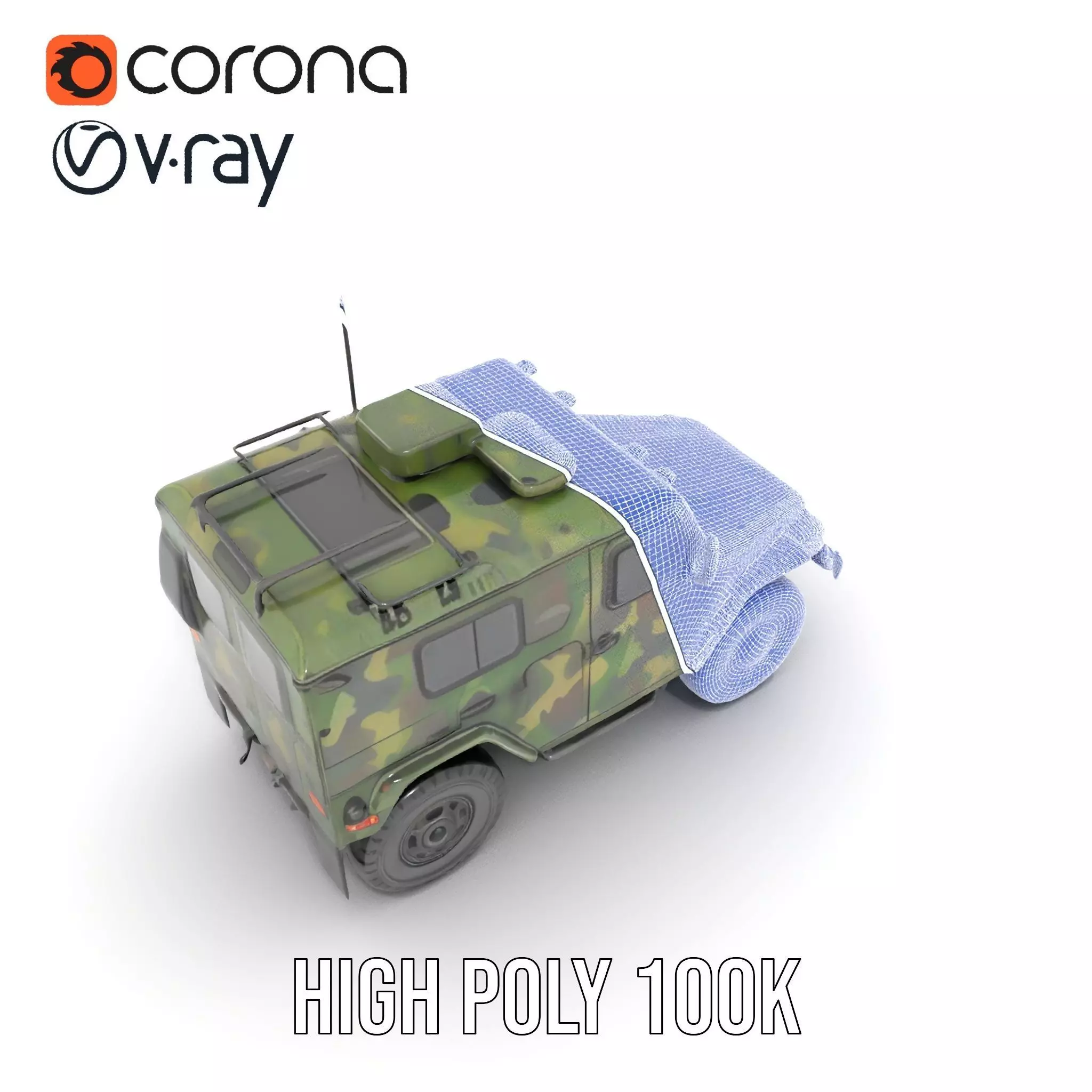Camouflage Armored Vehicle model pack Low-poly 3D model_24