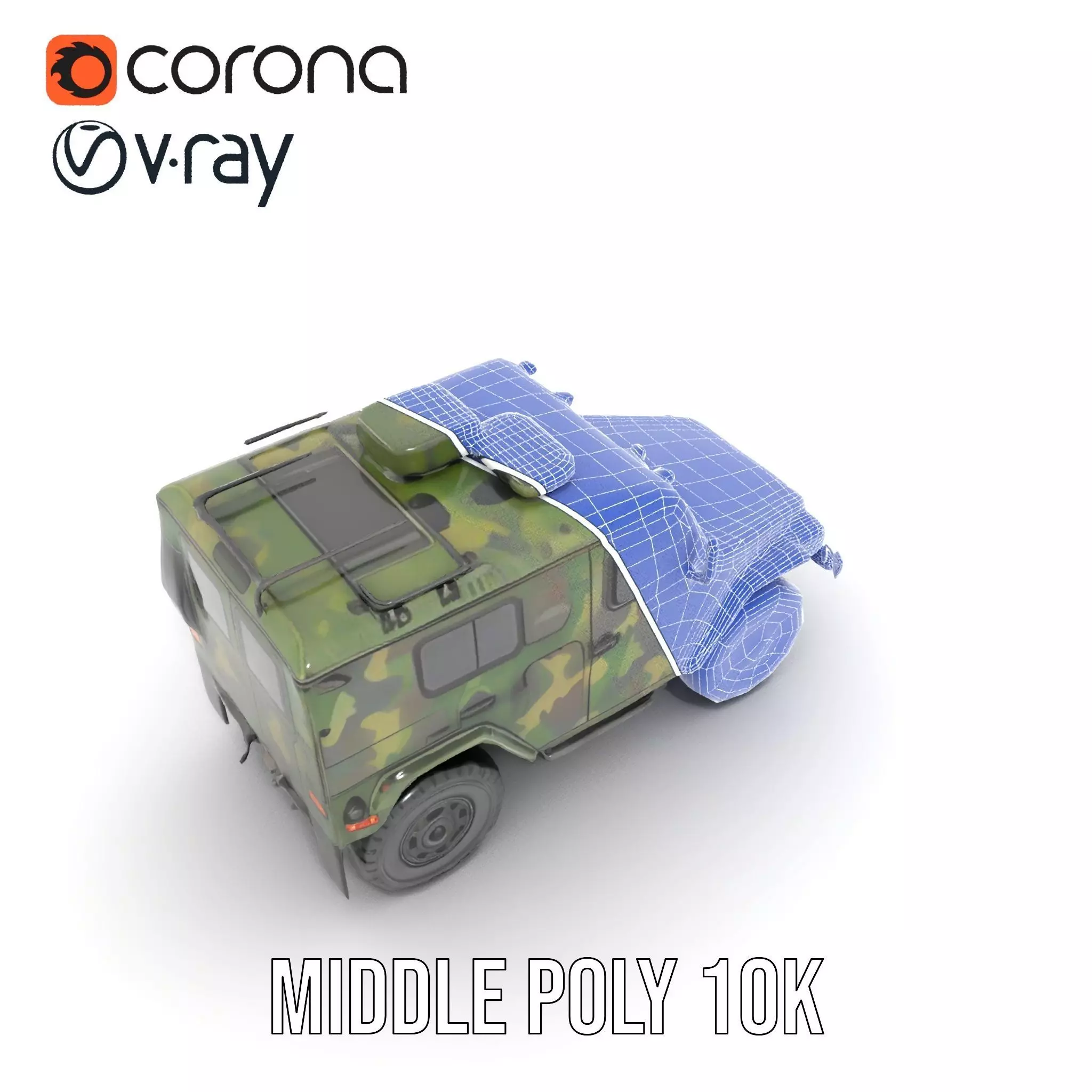 Camouflage Armored Vehicle model pack Low-poly 3D model_6