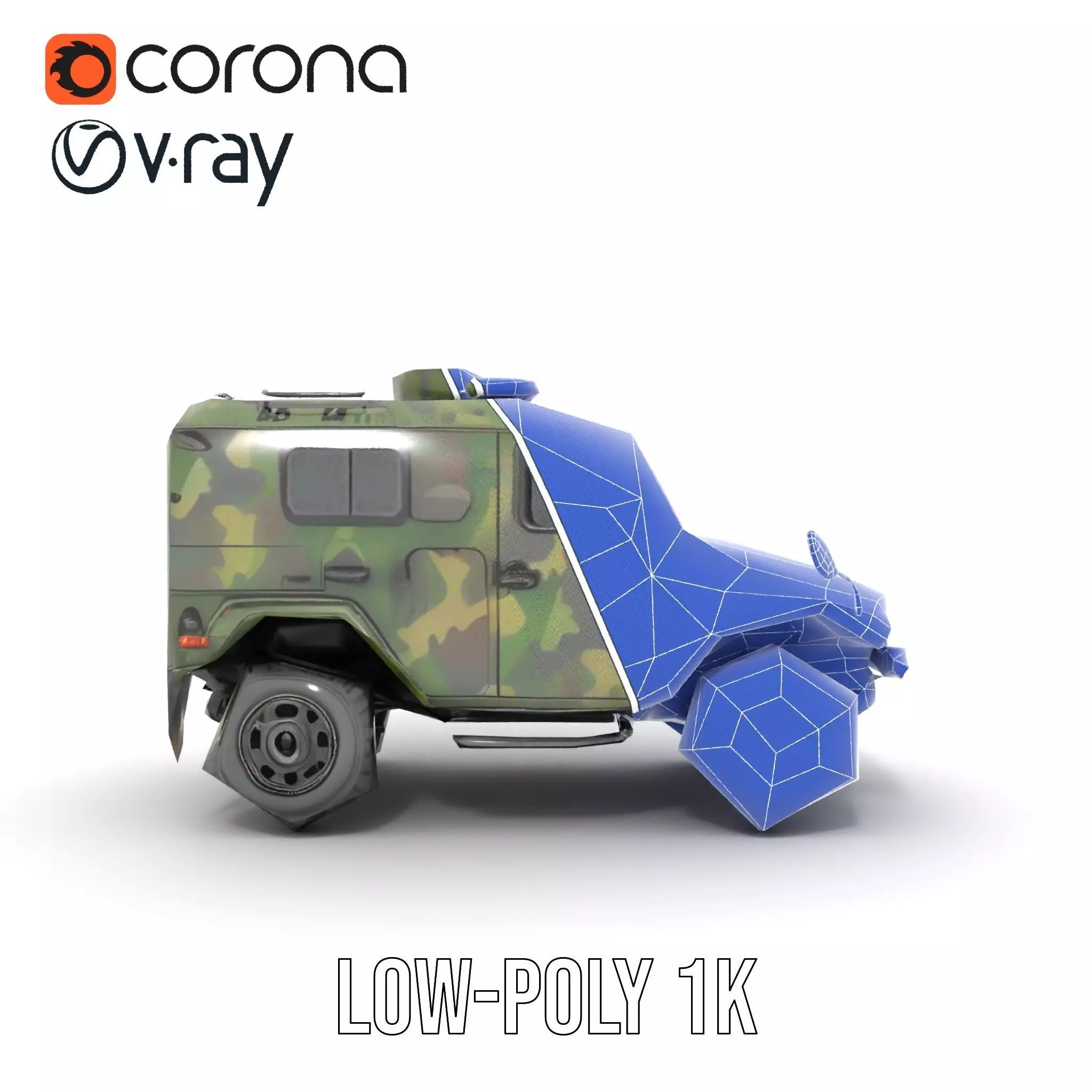 Camouflage Armored Vehicle model pack Low-poly 3D model_26