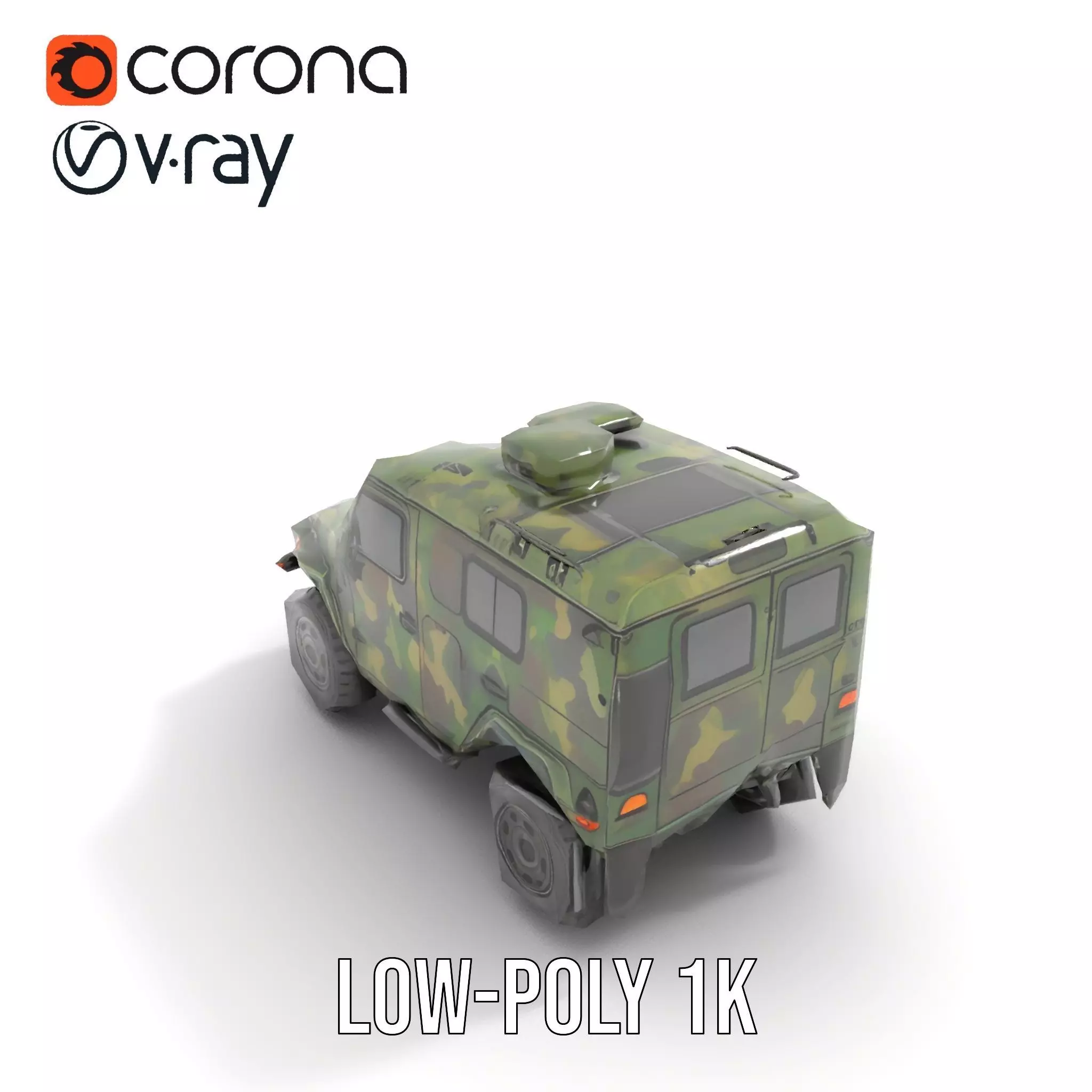 Camouflage Armored Vehicle model pack Low-poly 3D model_8