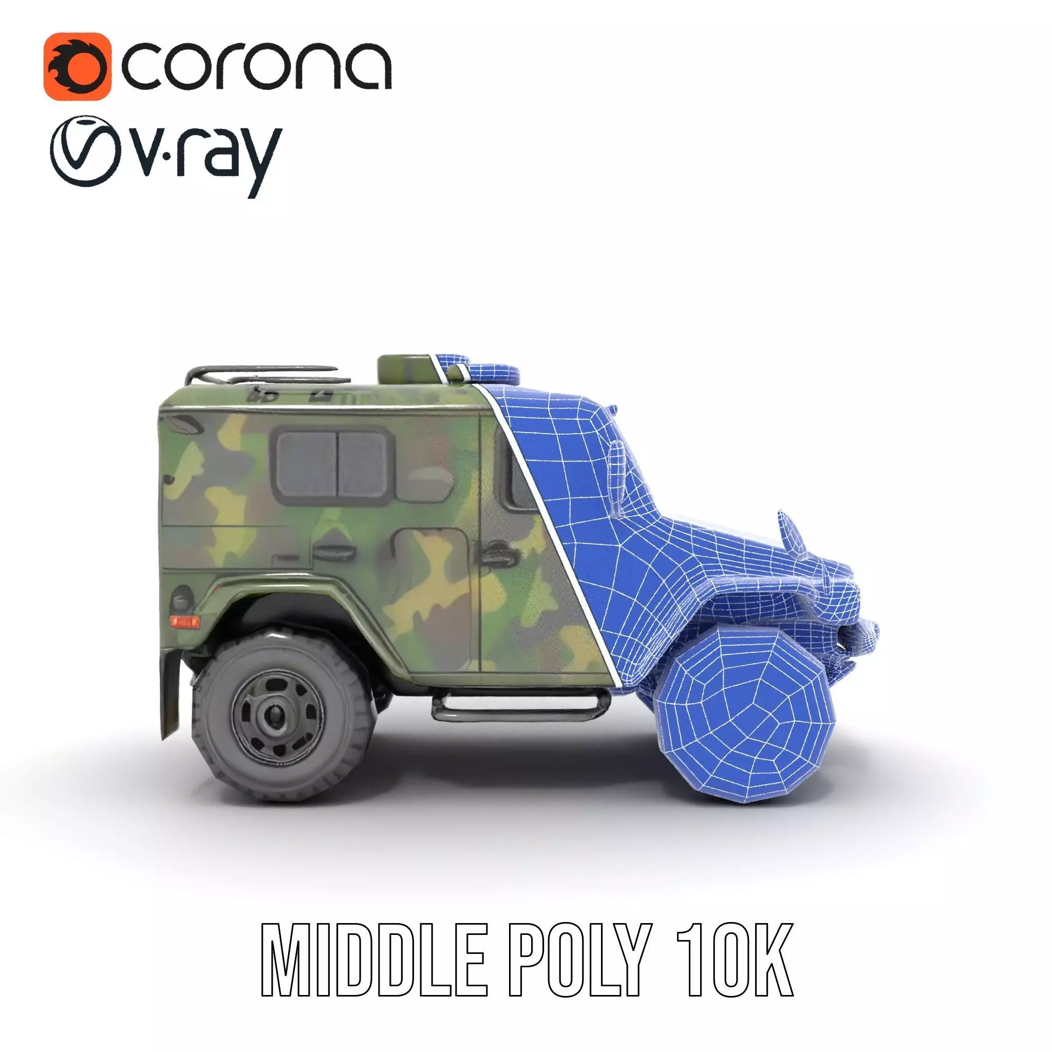 Camouflage Armored Vehicle model pack Low-poly 3D model_25