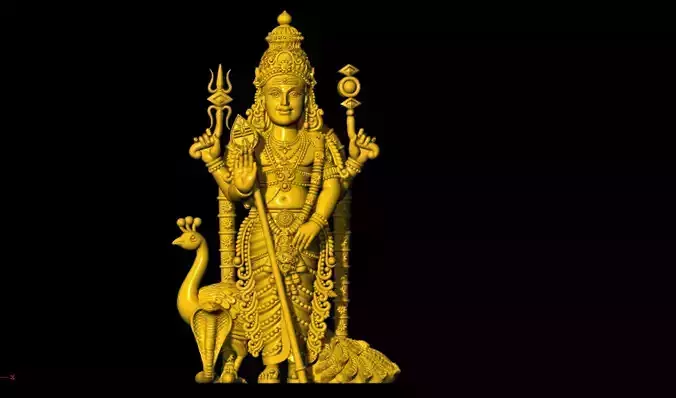 MURGAN SWAMI  WITH PEACOCK