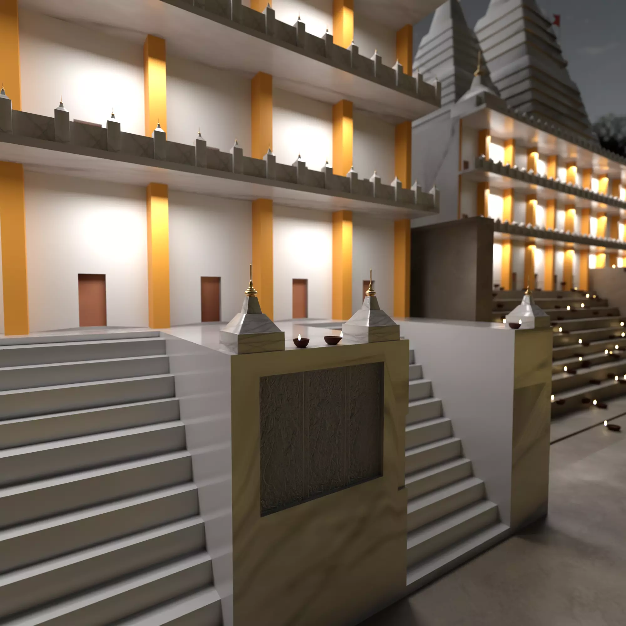 Hindu temple Low-poly 3D model_5
