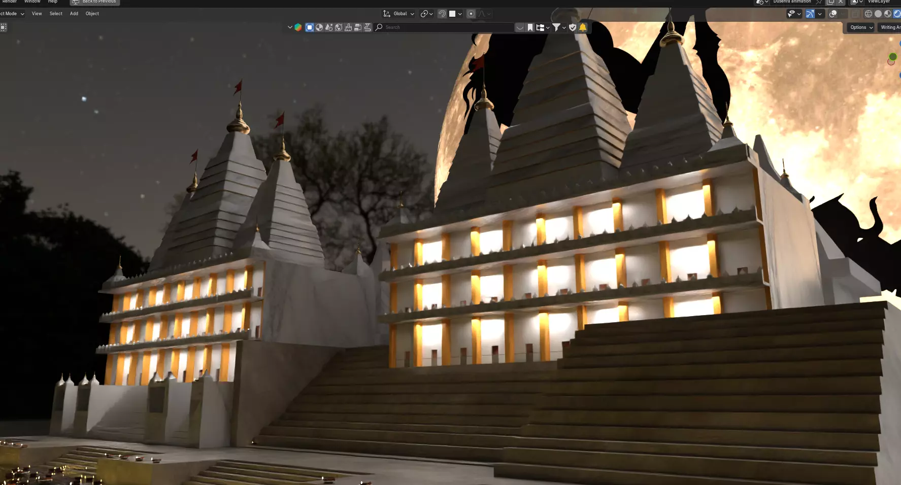 Hindu temple Low-poly 3D model_8