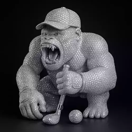  Jewelry Base Gorilla Silverback Golf Statue toy 3D print model