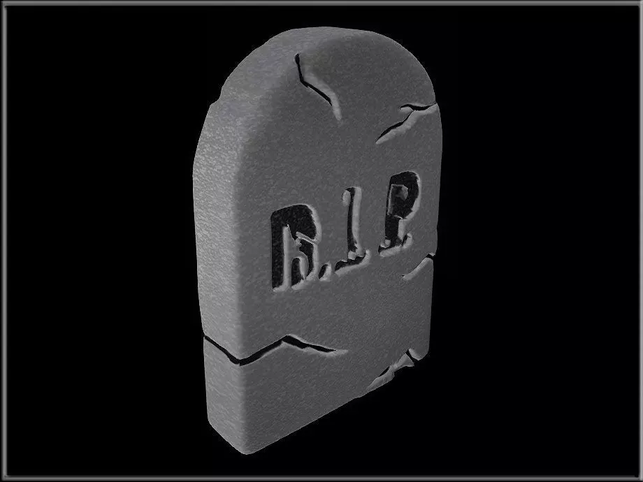 RIP Tombstone Low-poly 3D model_1