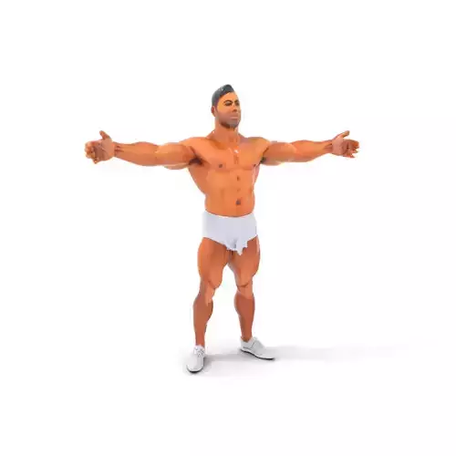 Athletic Male Character model pack Low-poly 3D model