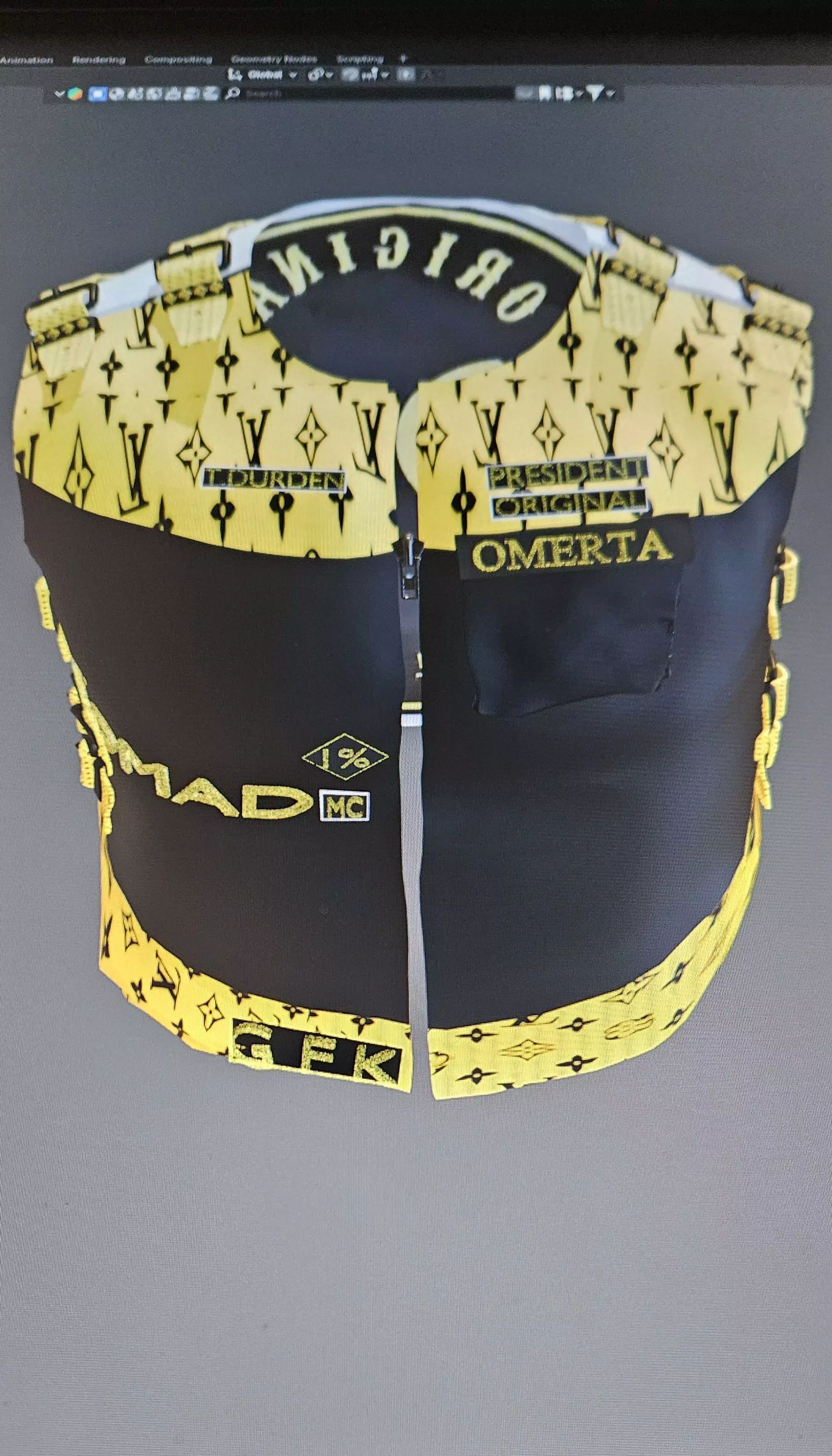 1 PERCENT BIKER VEST 3D model