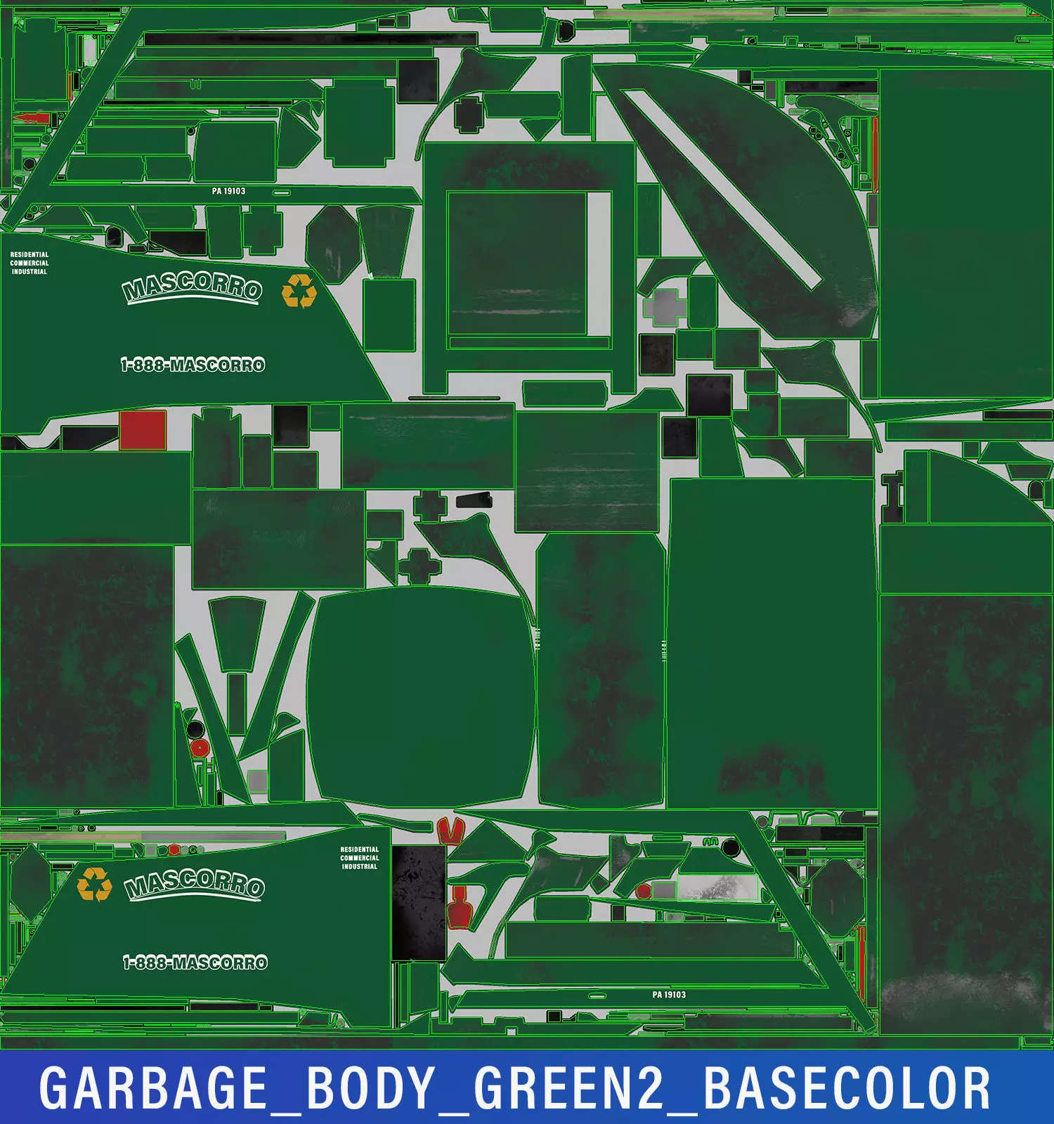 Freightliner M2 106 Garbage truck Low-poly 3D model_48