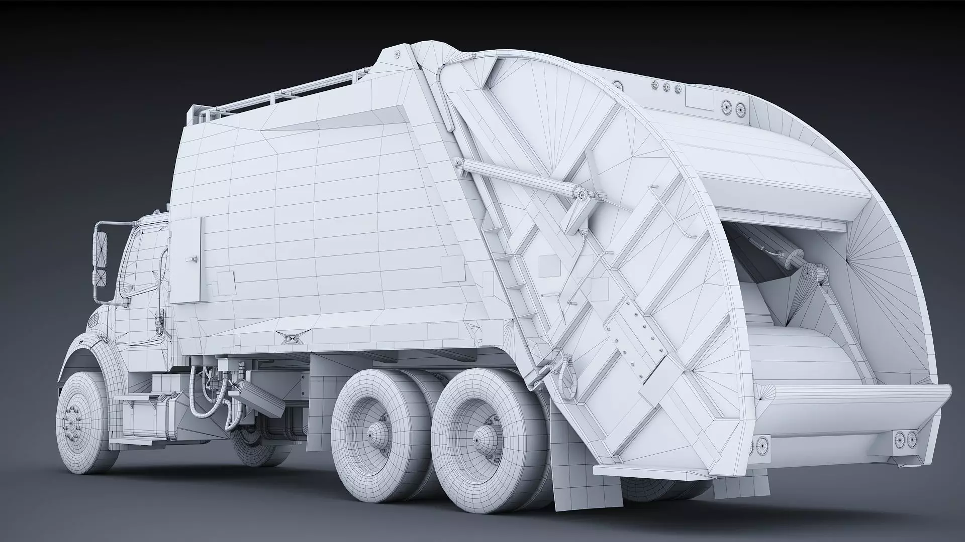 Freightliner M2 106 Garbage truck Low-poly 3D model_38