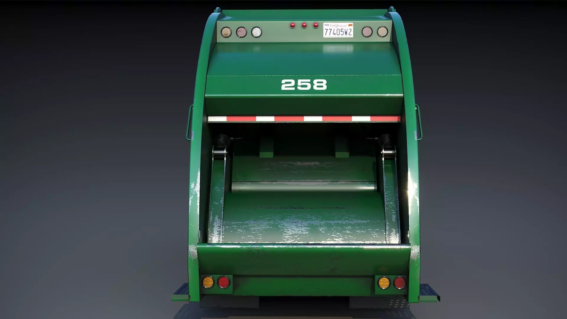 Freightliner M2 106 Garbage truck Low-poly 3D model_10