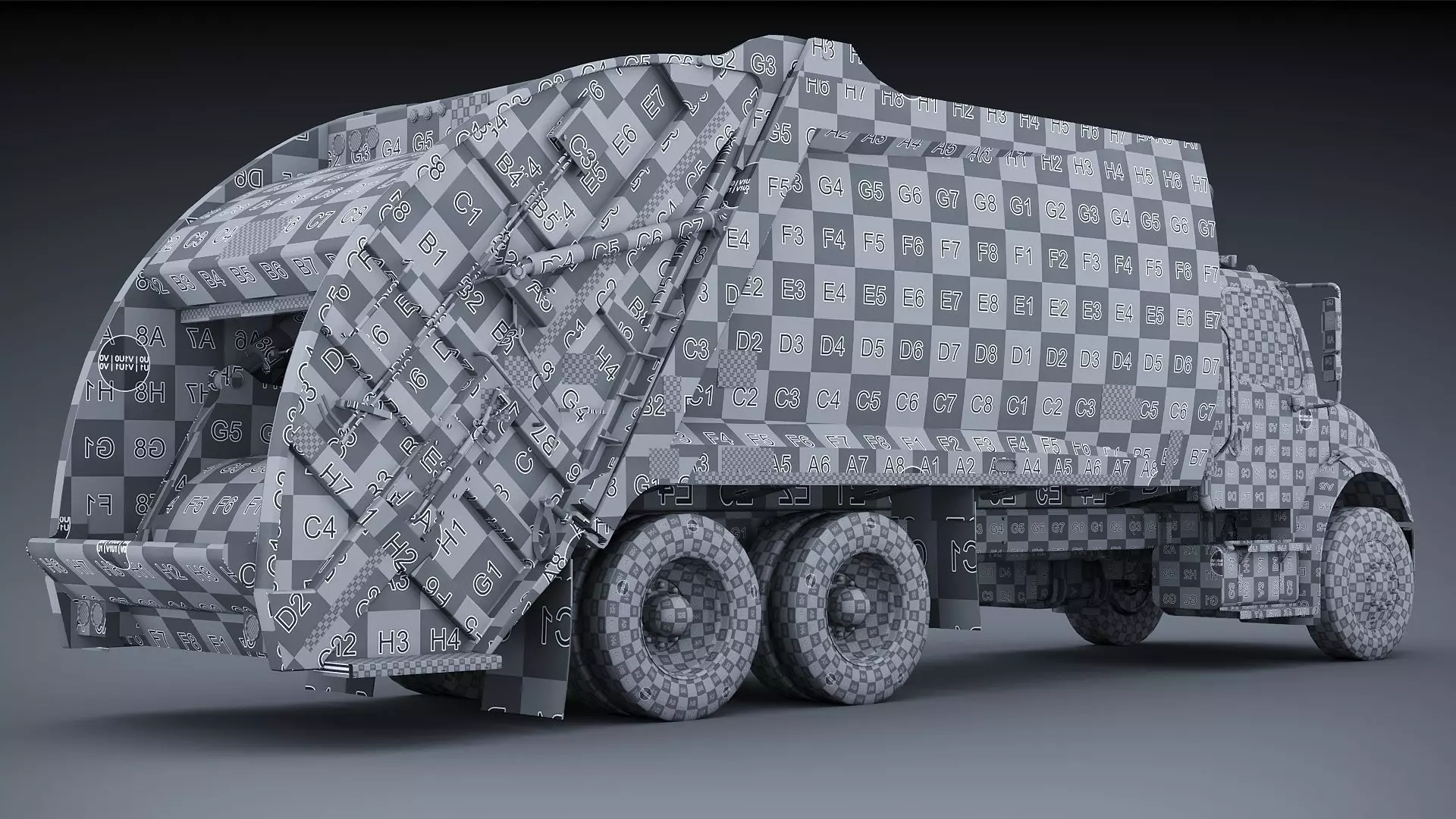 Freightliner M2 106 Garbage truck Low-poly 3D model_43