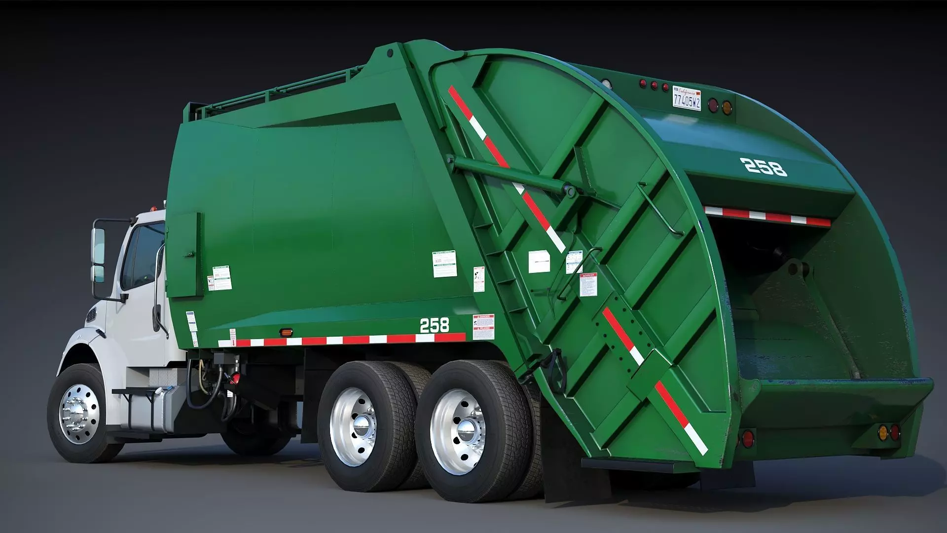 Freightliner M2 106 Garbage truck Low-poly 3D model_9
