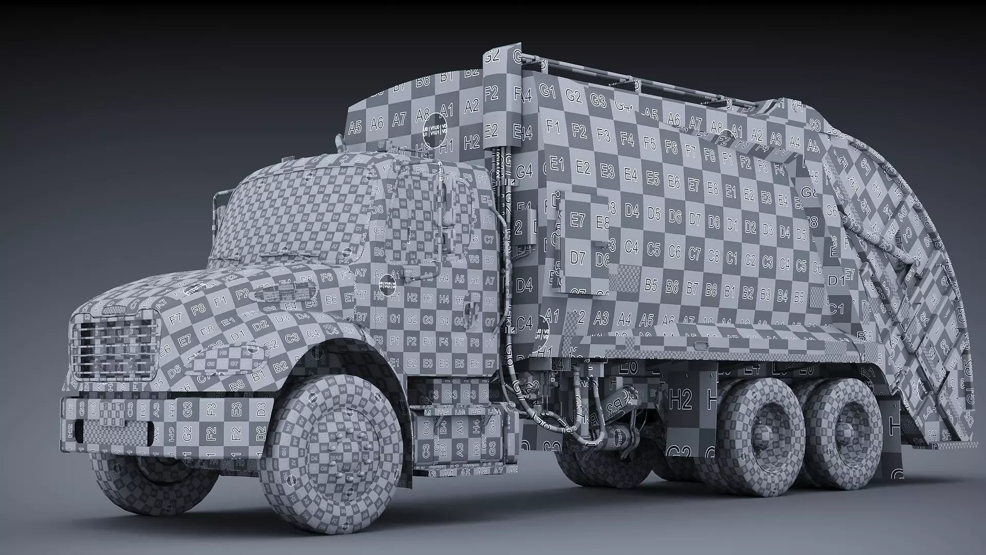 Freightliner M2 106 Garbage truck Low-poly 3D model_41